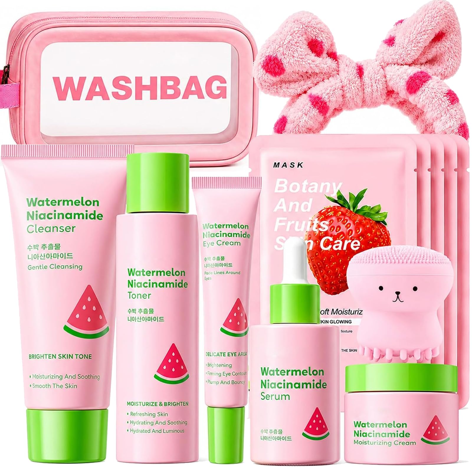 Watermelon Skin Care Set for Teen Girls Women,Facial Care Gift - Product Imagery