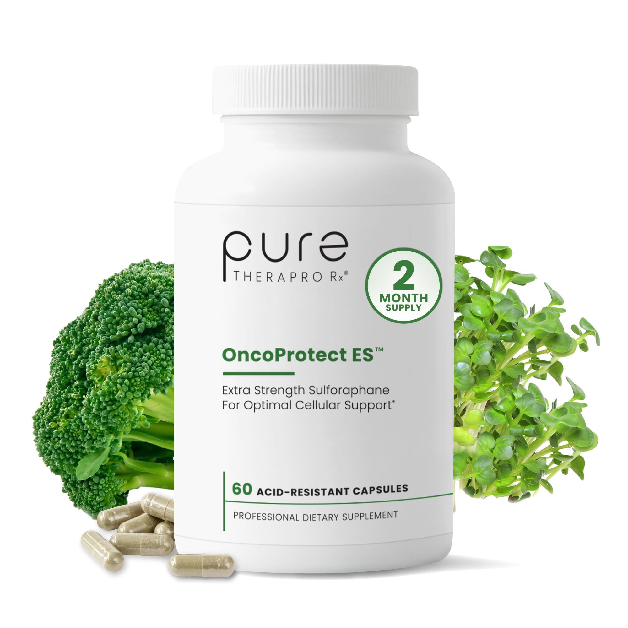 Pure Therapro Rx OncoProtect ES Sulforaphane, 706mg, 60 Capsules - Product Imagery