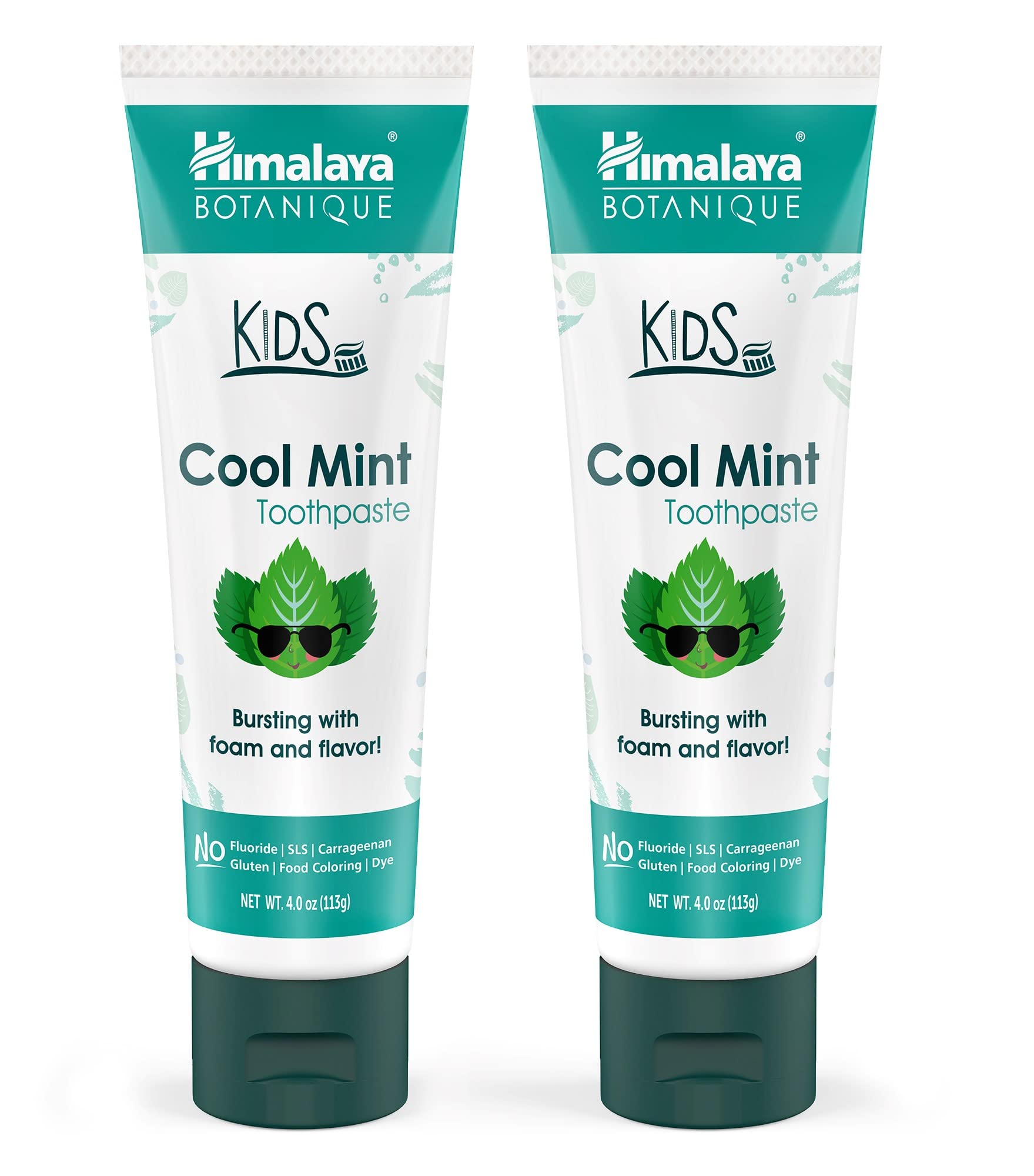 Himalaya Botanique Kids Toothpaste with Xylitol, Cool Mint, 4 oz, 2 Pack