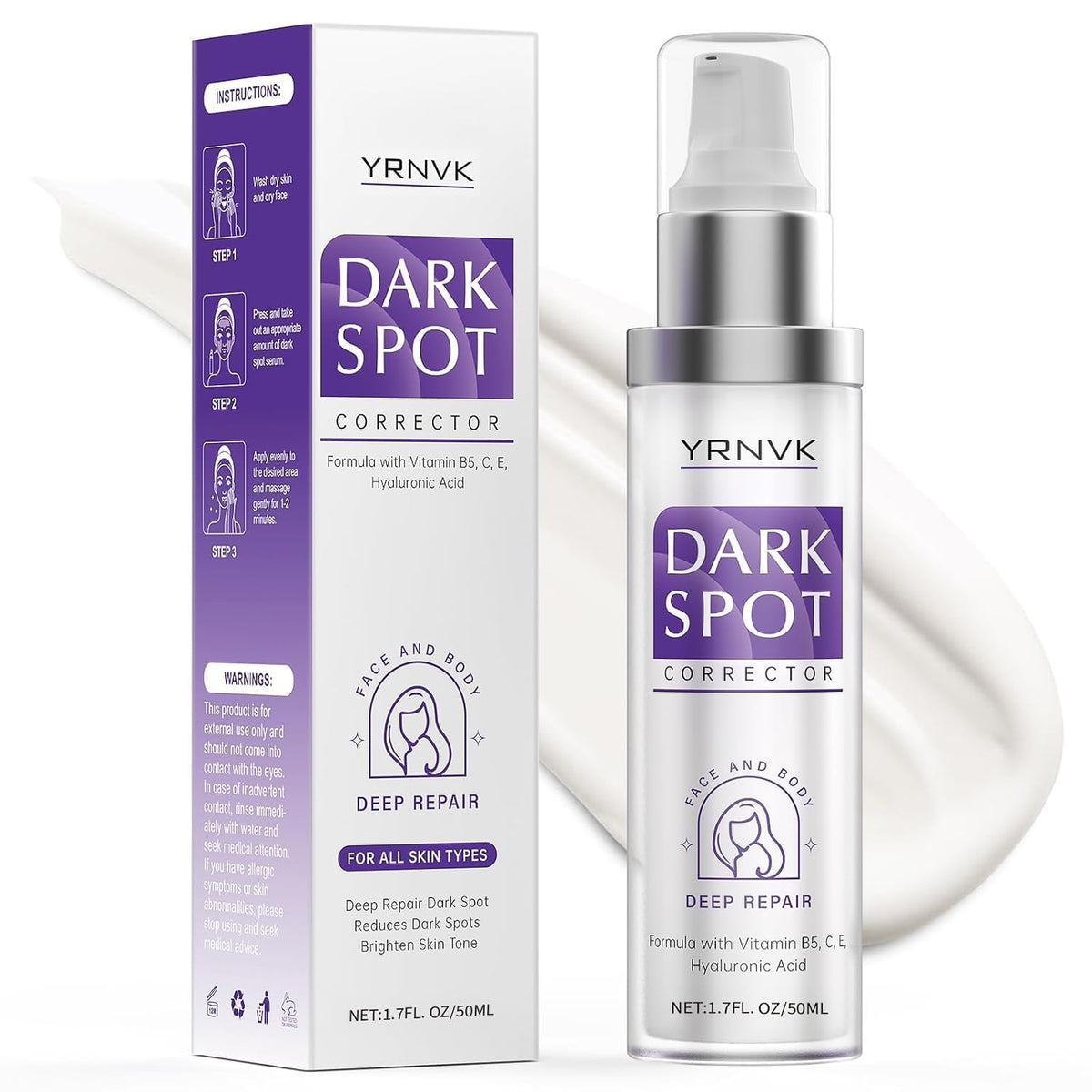 YRNVK Dark Spot Remover for Face and Body, Dark Spot Corrector 1.77 FL OZ – product photo (Creams)