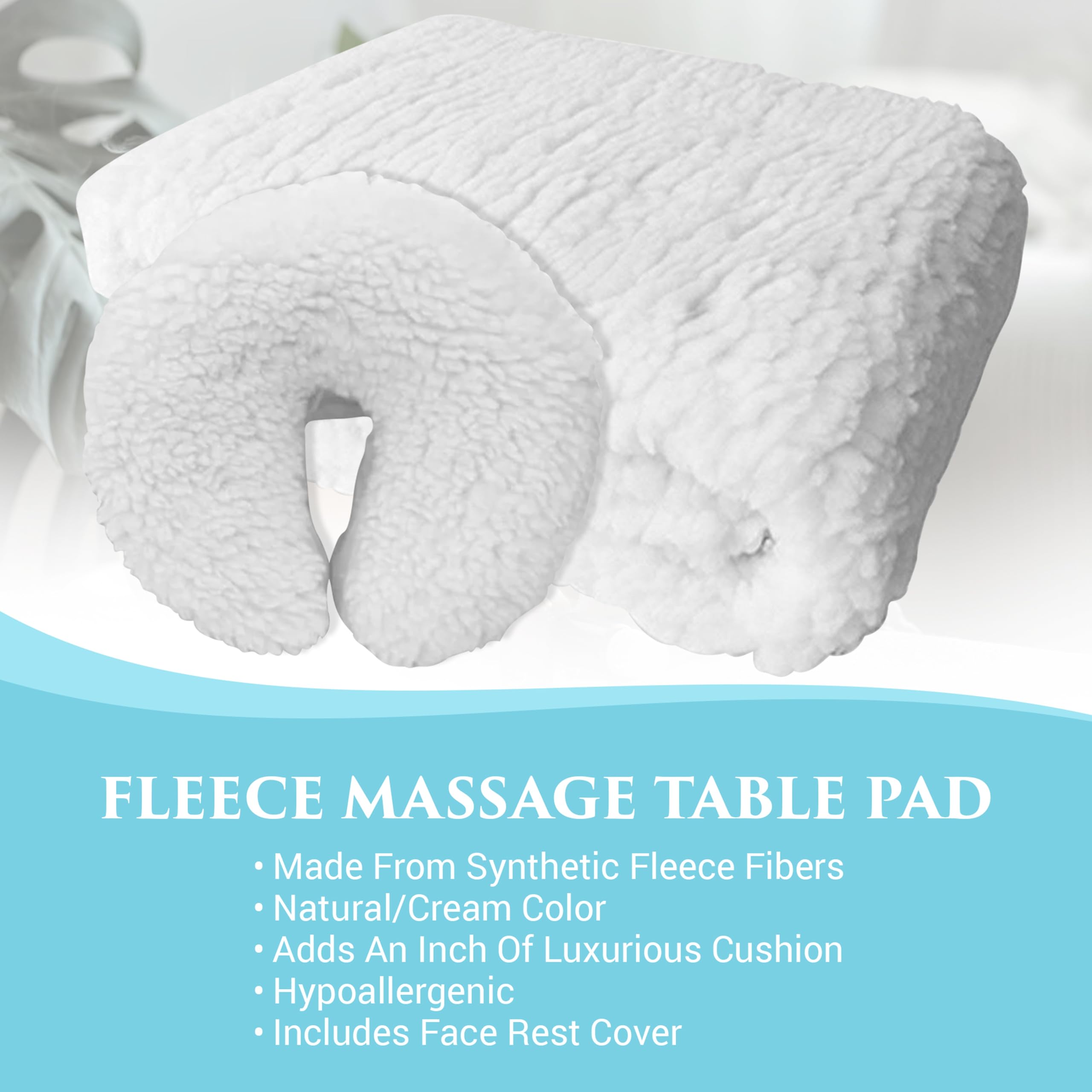 Fleece Massage Table Pad & Face Cradle Cover By NRG - Hypoallergenic Fleece Massage Pad Cushion & Face Cradle Cushion for Massage Tables & Esthetician Beds - Soft Thick Hypoallergenic Fleece