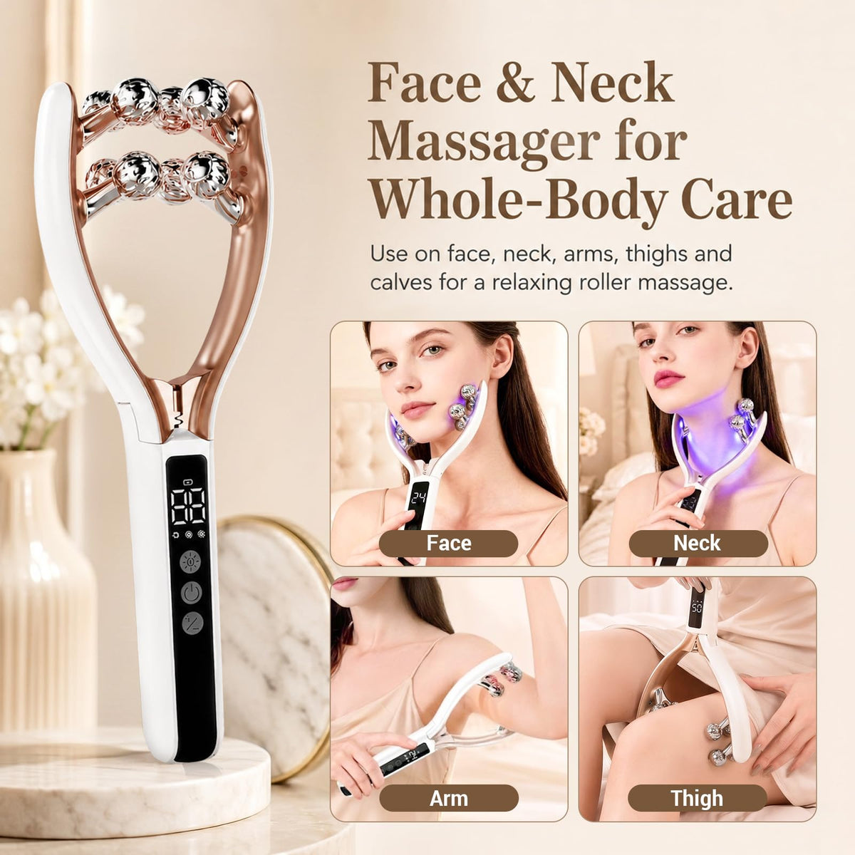 Wireless Face Massager Tool 8 Roller 3D Face Roller for - SZMDLX Official Imagery - 6