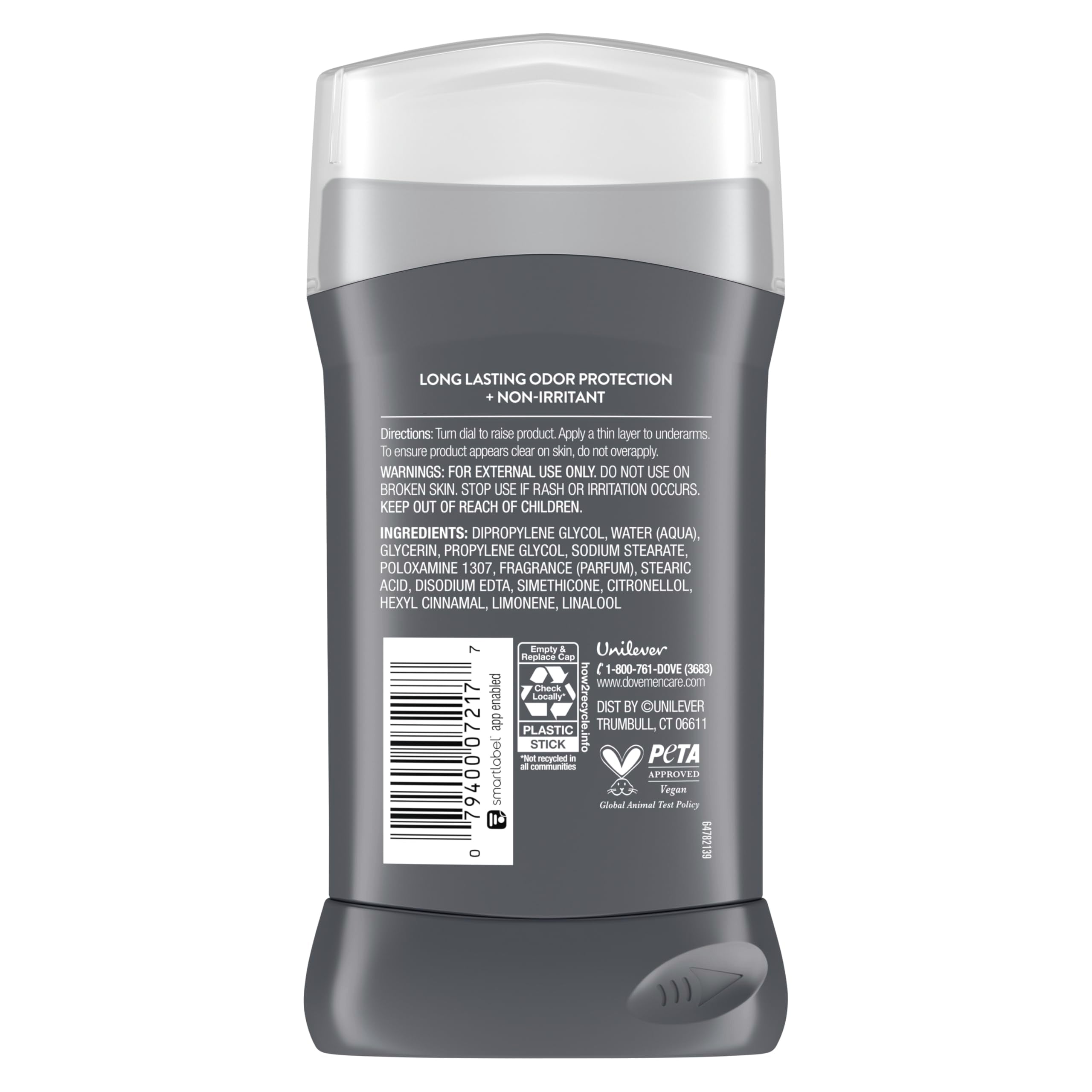 Dove Men+Care Extra Fresh deodorant stick 3 oz, 4-pack, showing the deodorant stick with the Dove branding and fresh scent label.
