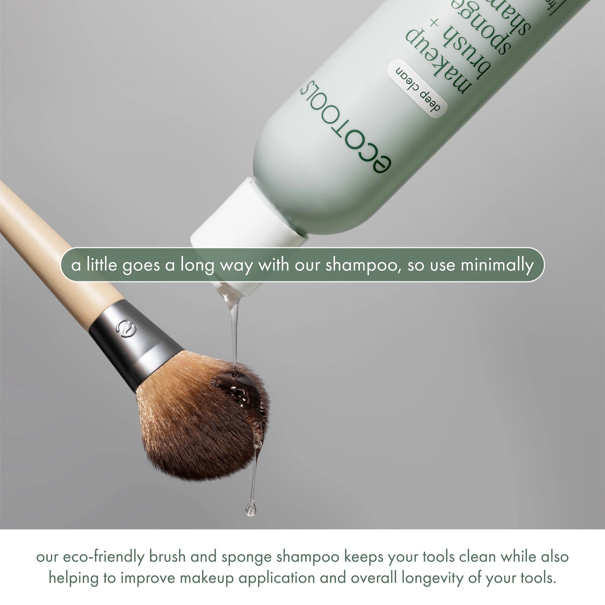 EcoTools XL makeup brush cleanser and sponge shampoo in a 16 fl oz bottle, fragrance-free cleaning agent for makeup tools.