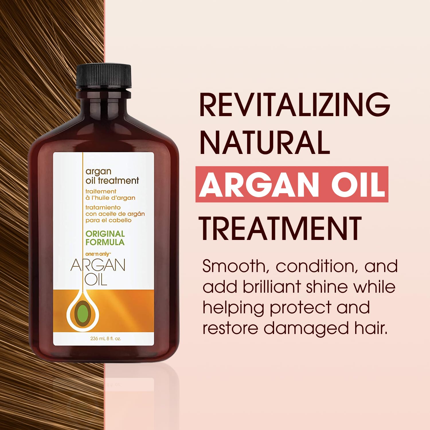 One 'n Only Argan Oil Hair Treatment, Moisture + Frizz Control Serum, 8 oz