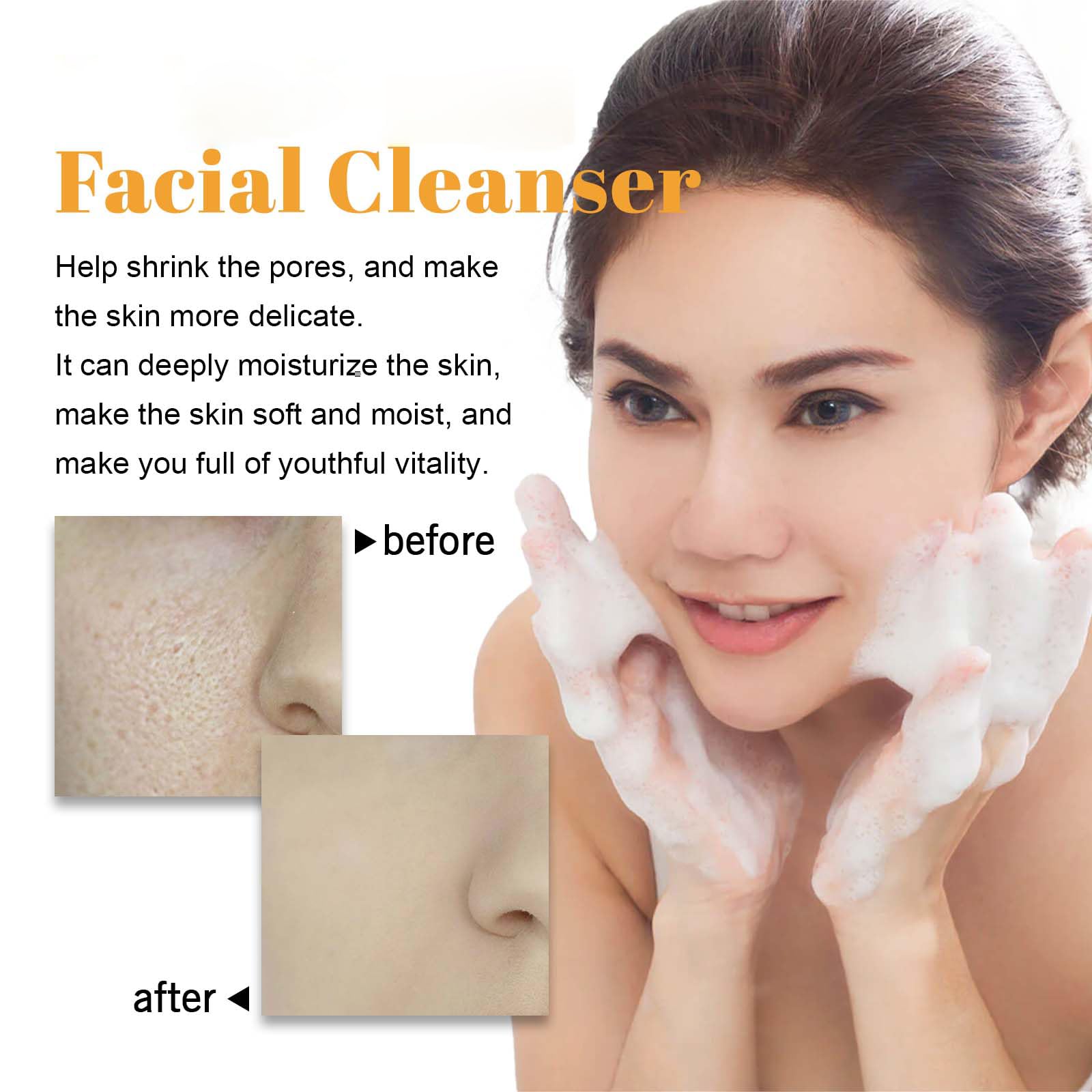 HOYGI Turmeric Face Wash and Brush for skin cleansing, featuring a 3.38 fl oz bottle and a cleansing brush for radiant skin.