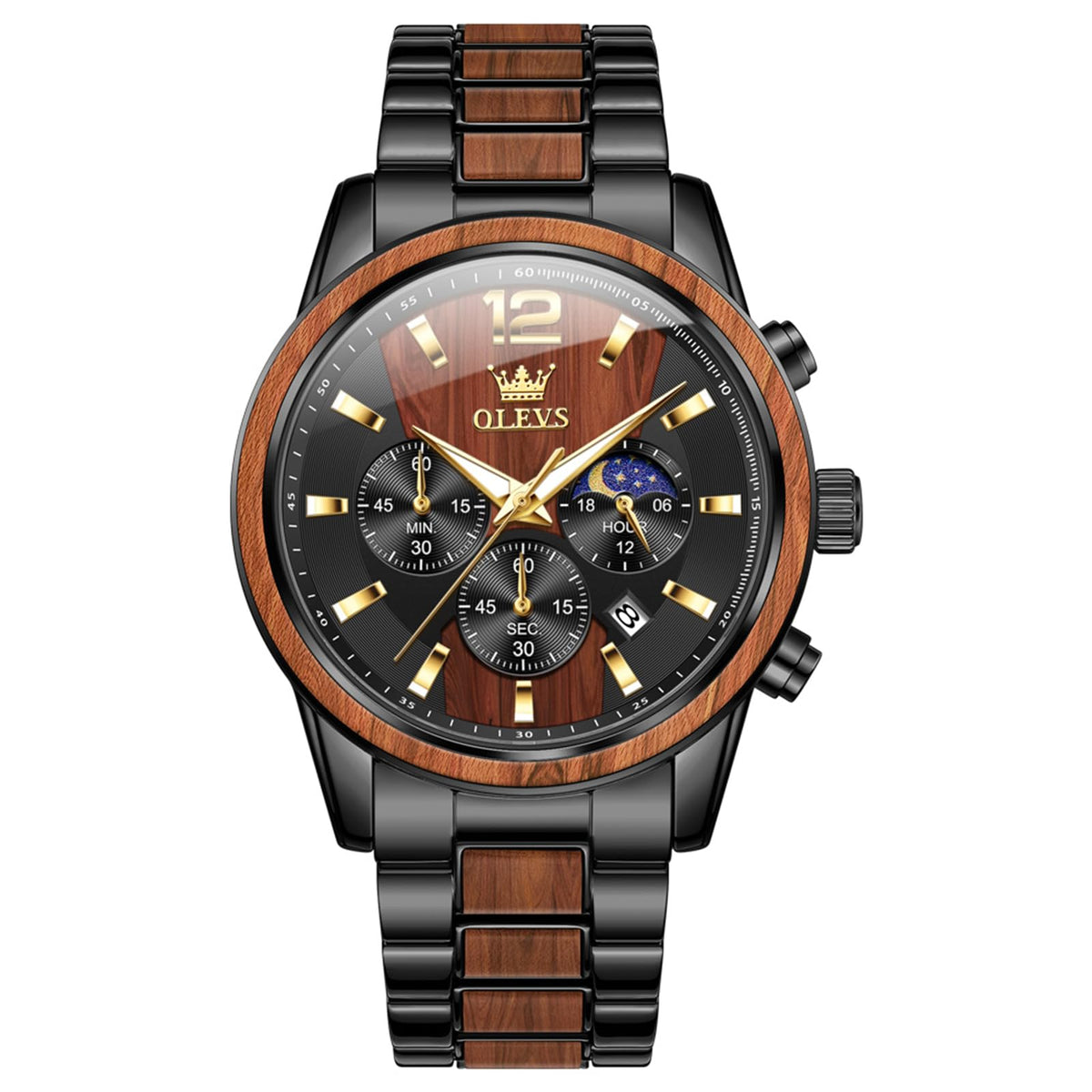 OLEVS Men Analog Quartz Waterproof Watches Multifunction - OLEVS Official Imagery - 1