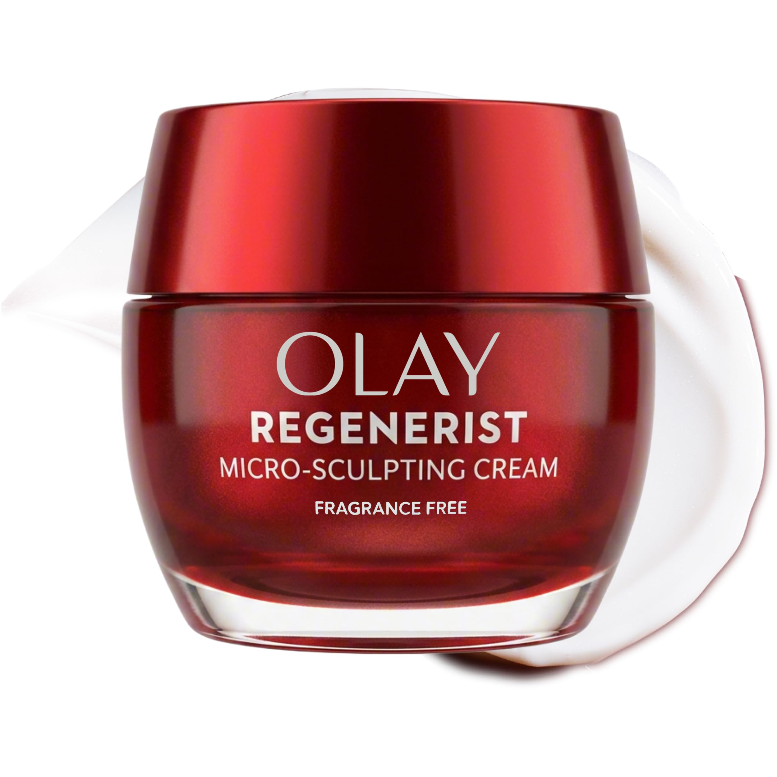 Olay Regenerist Micro-Sculpting Cream moisturizer for women with anti-aging, anti-wrinkle, firming ingredients like collagen and hyaluronic acid.