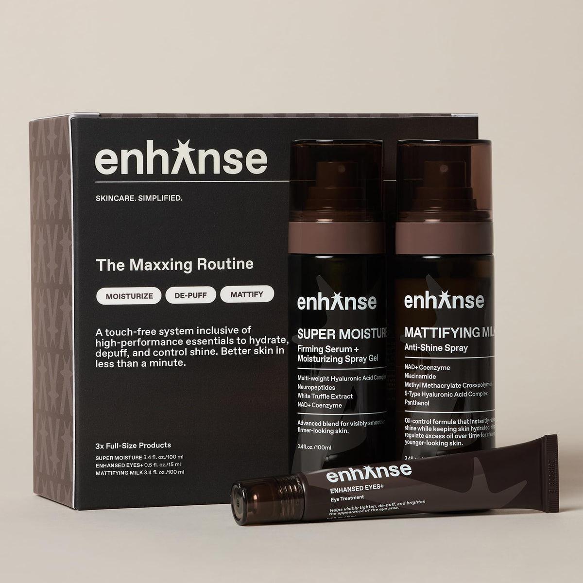 The Maxxing Routine Mens Skincare Gift Set De Puff Matte 3 - ENHANSE Official Imagery - 3