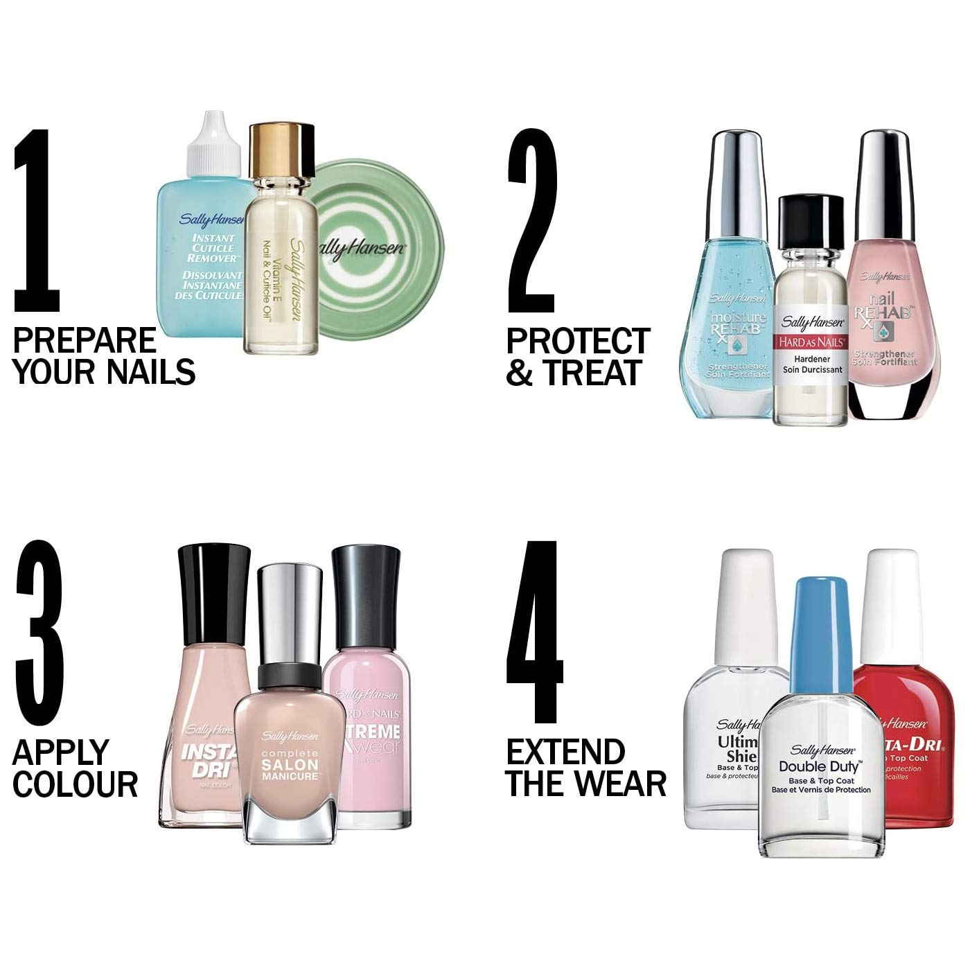 Sally Hansen Nail Treatment Maximum Growth® Nail Strengthener | Base Coat & Nail Protectant | Triple Protein & Silk Formula for Strong, Healthy Nails