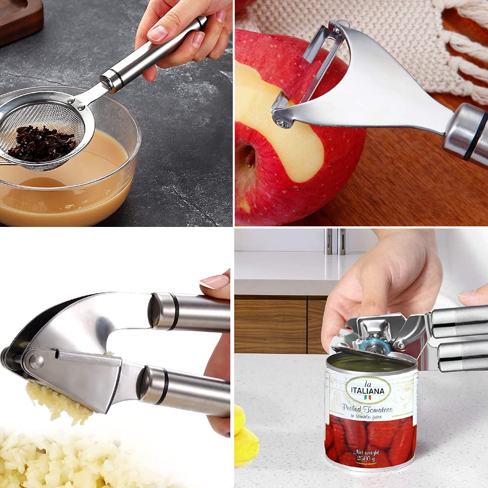 BESTZMWK Kitchen Utensils Set- 35 PCs Cooking Utensils with Grater,Tongs, Spoon Spatula &Turner Made of Heat Resistant F