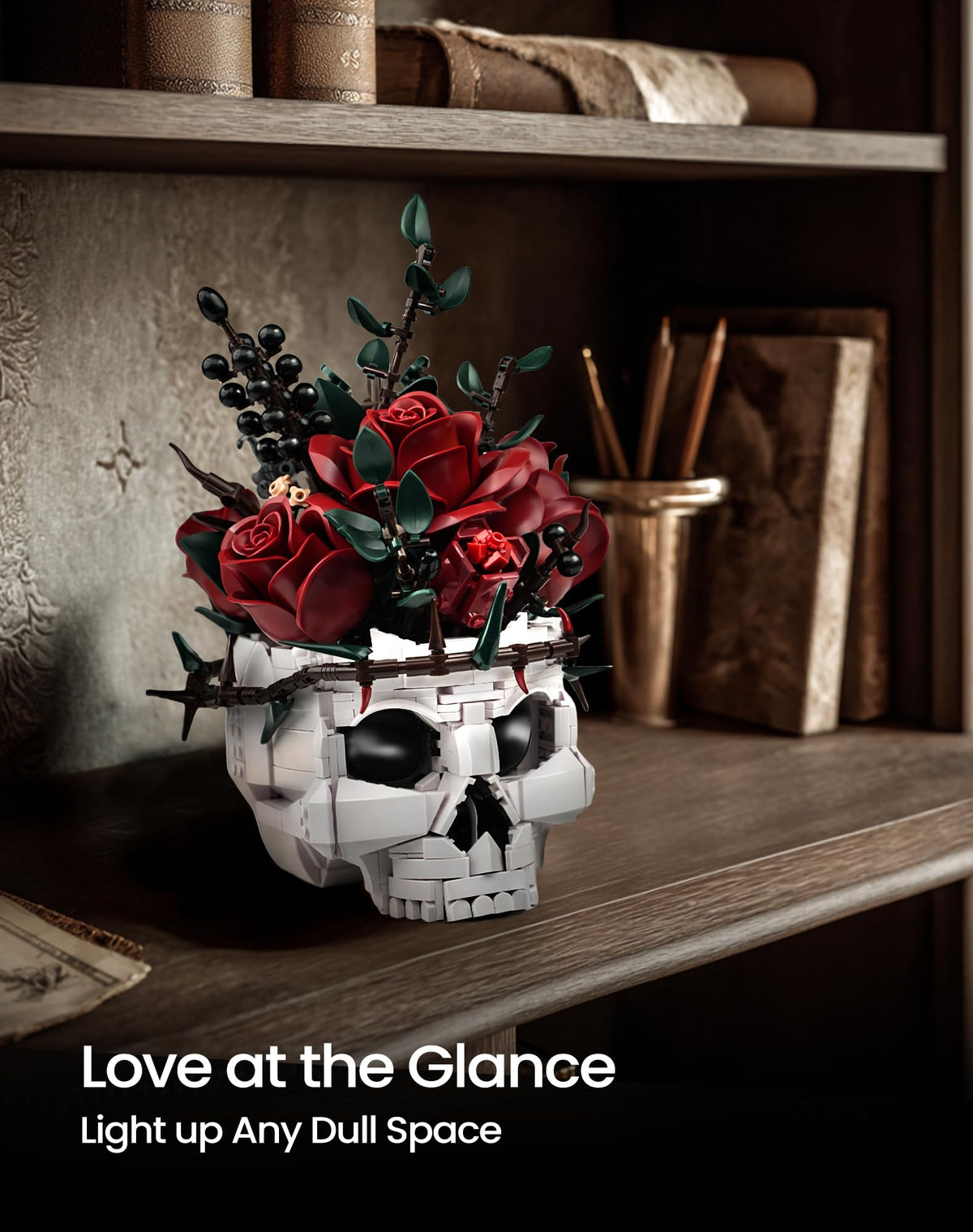 iATOM Skull Roses Flower Bouquet Building Set Botanical - iATOM Official Imagery - 8