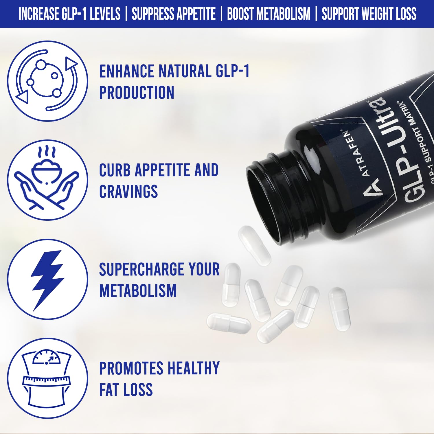 Atrafen GLP Ultra GLP-1 Appetite Suppressant Diet Weight Loss Pills