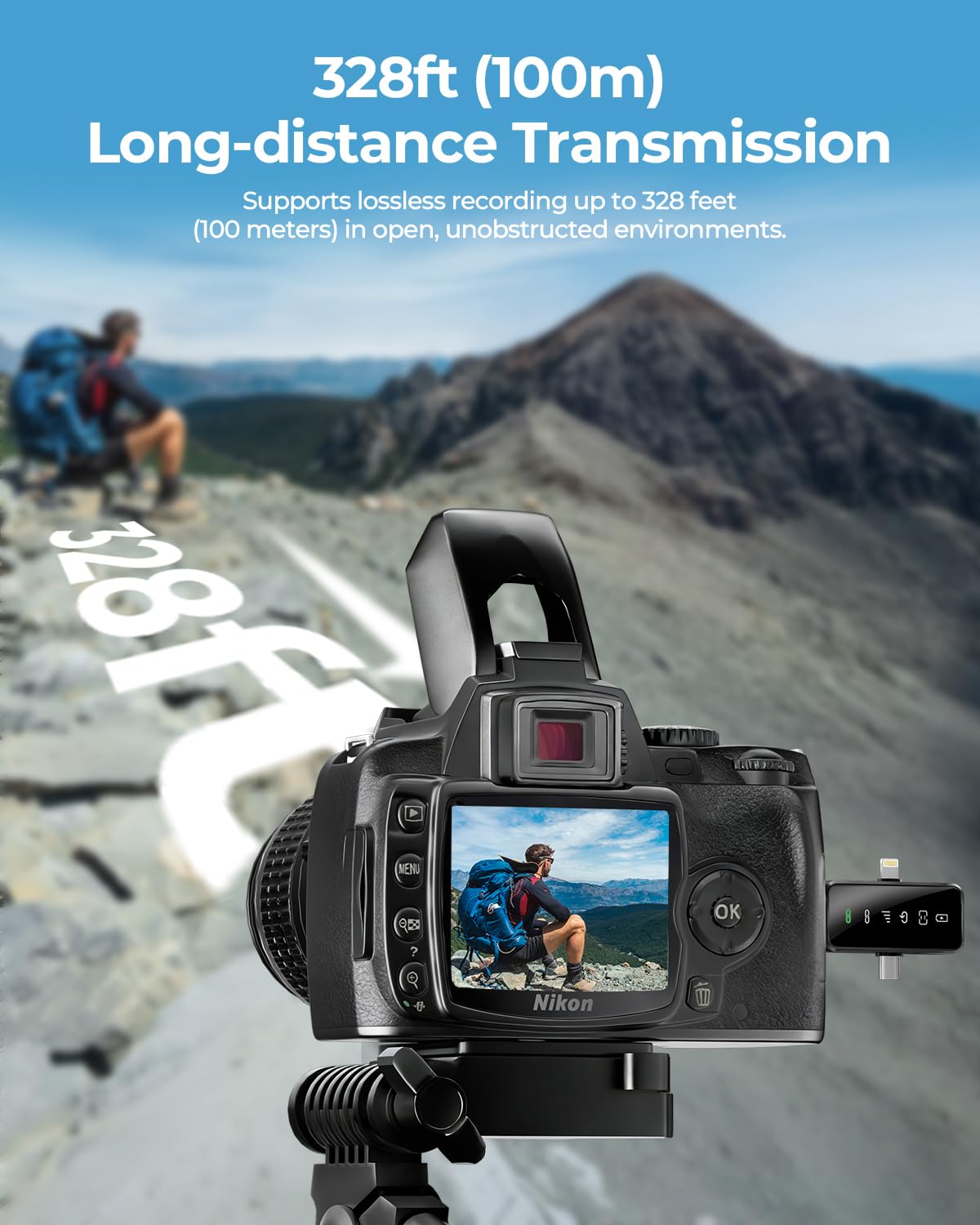 PQRQP 3 in 1 Wireless Mini Microphone for iPhone, Android, Camera,328ft Range, 18H Battery Life,High-Fidelity Audio Clip