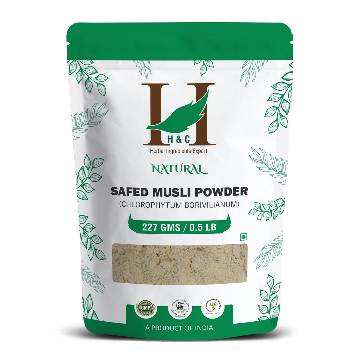 100 Natural Wild Cultivated Safed Musli Powder - H&C Official Imagery - 1