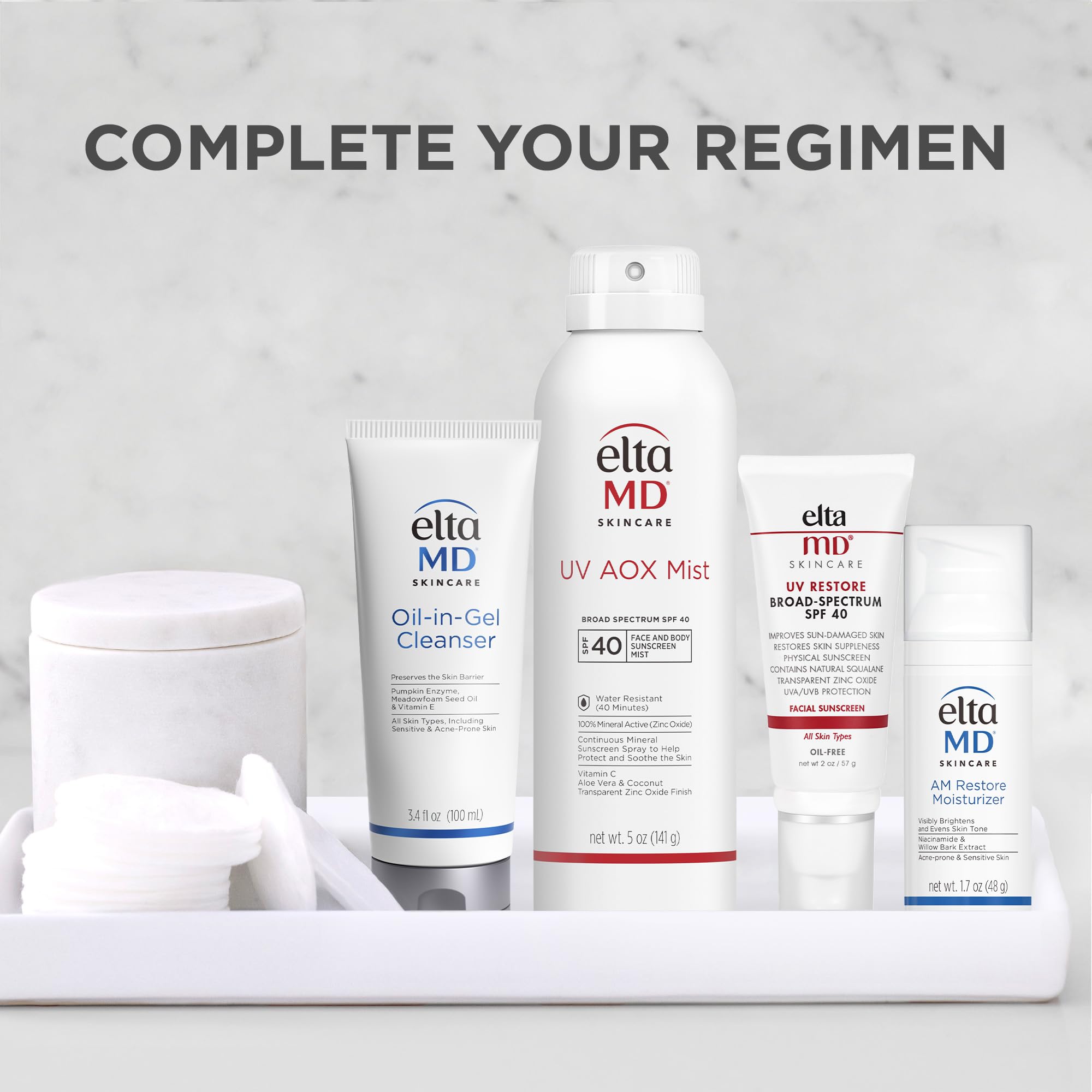 EltaMD Oil-In-Gel Face Cleanser in 3.4oz, gentle makeup remover and skin cleaning gel with a smooth gel texture.