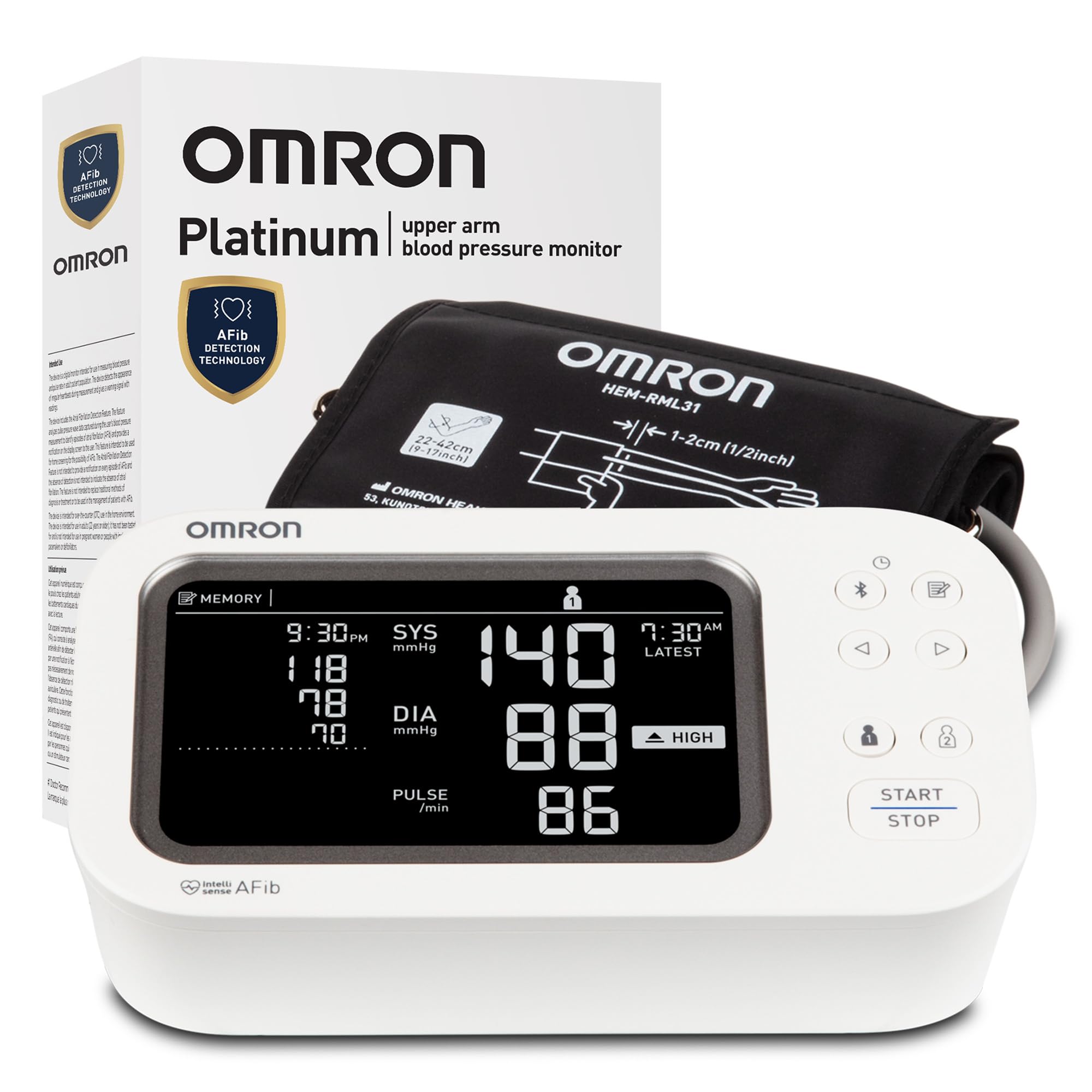 OMRON Platinum Blood Pressure Monitor & Upper Arm Blood Pressure - Product Imagery