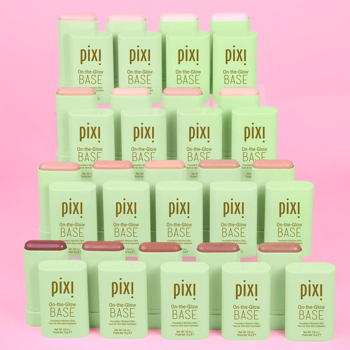 Pixi Beauty Foundation Stick | On-the-Glow Base Tinted Moisturizer in Porcelain for Fair Skin | Sheer Buildable Coverage