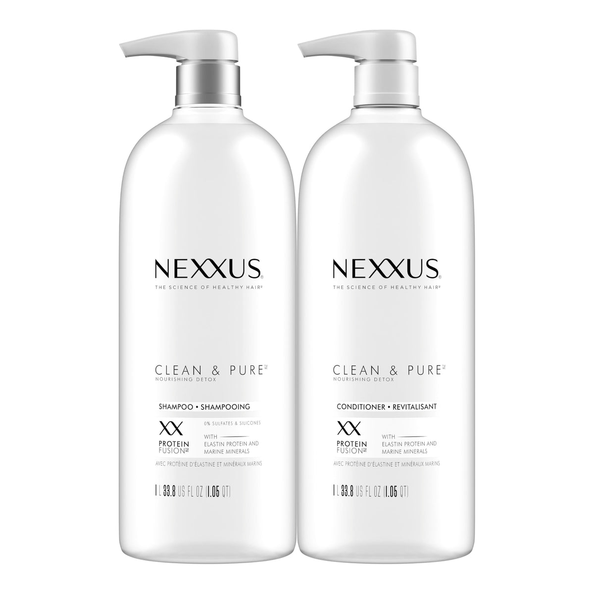 Nexxus Clean & Pure Clarifying Shampoo + Conditioner Set 33.8 oz 2 ct – product photo (Shampoo &amp; Conditioner Sets)