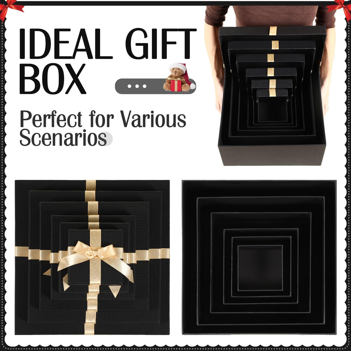 Chivertion 6 Pack Nesting Gift Boxes with Lids Ribbon Large - Chivertion Official Imagery - 5