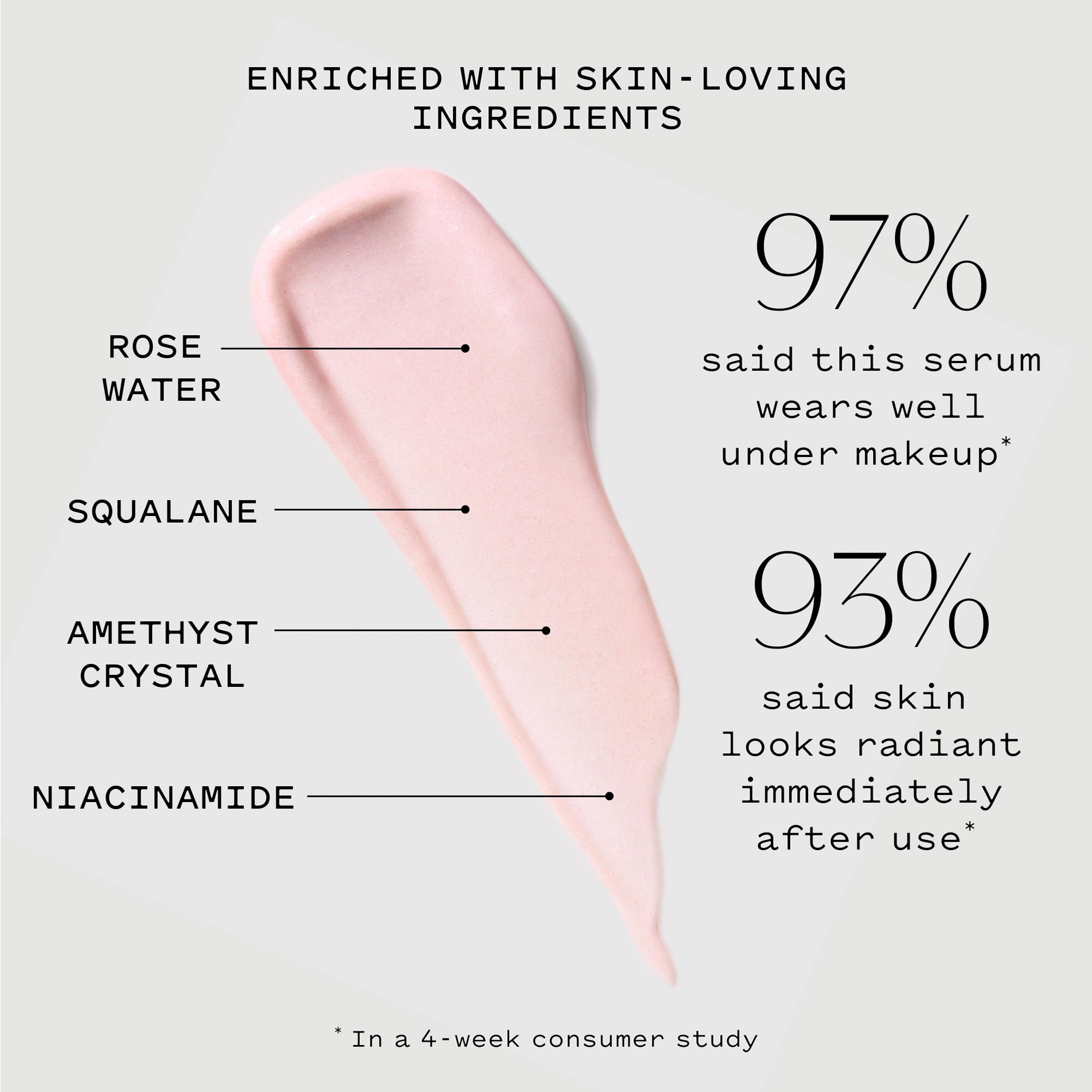 Keys Soulcare Let Me Glow Illuminating Serum and Primer in a clear glass bottle, showcasing a sleek, modern skincare product for glowing skin.