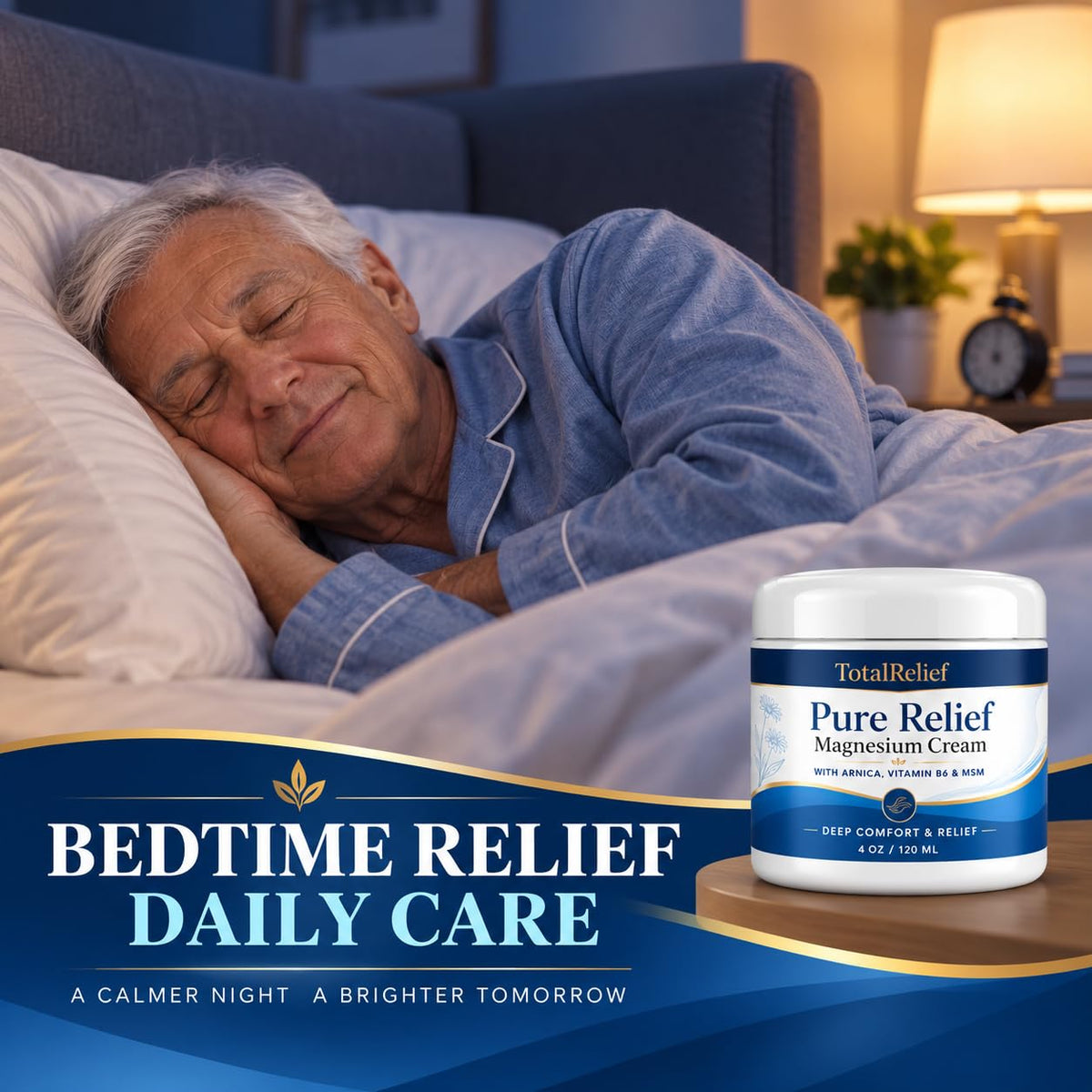 TotalRelief Pure Relief Magnesium Cream,Contains Magnesium, Msm, Arnica & Vitamin B6 – back view and specifications
