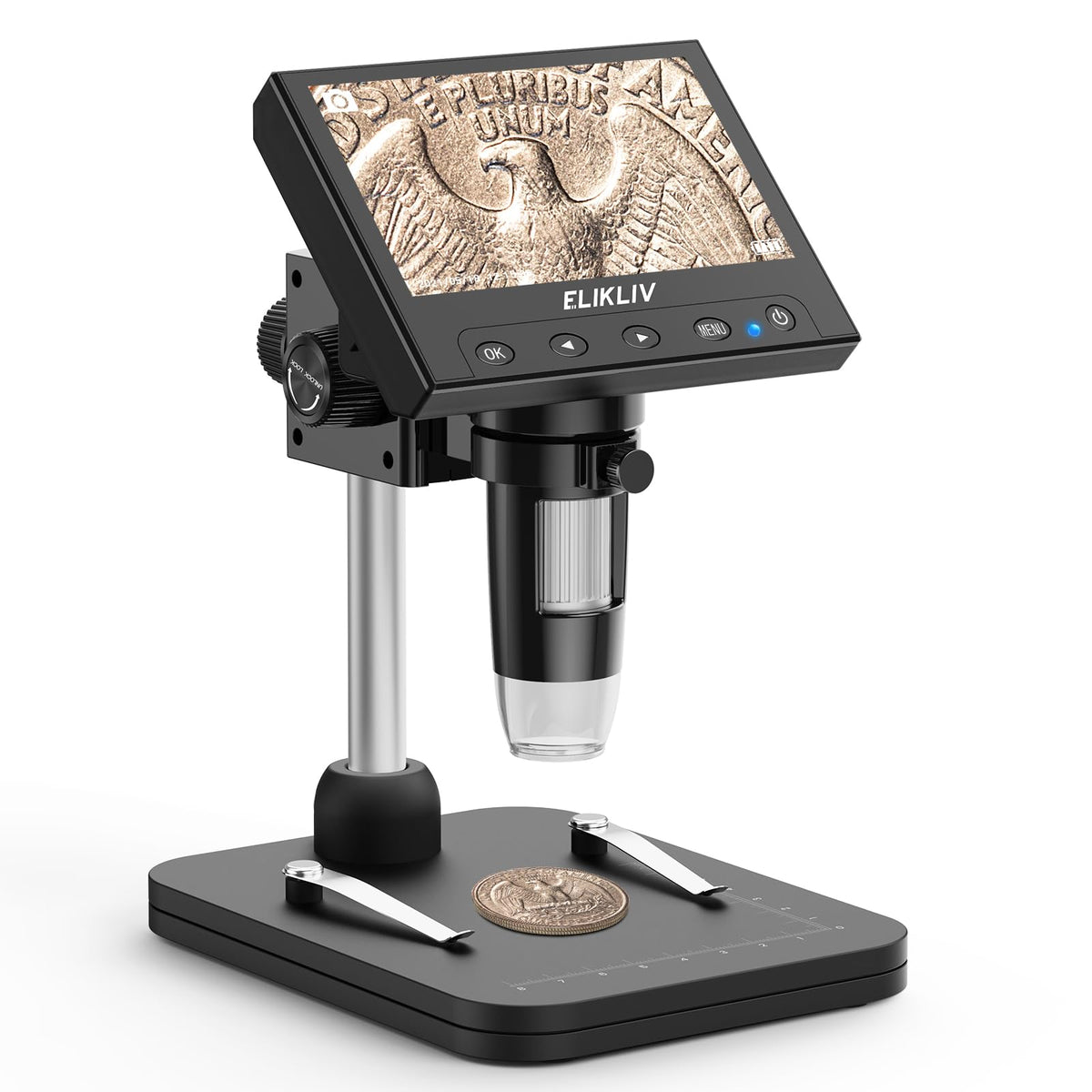 Elikliv Coin Microscope 4 3 LCD Digital Microscope 1000x - Elikliv Official Imagery - 1