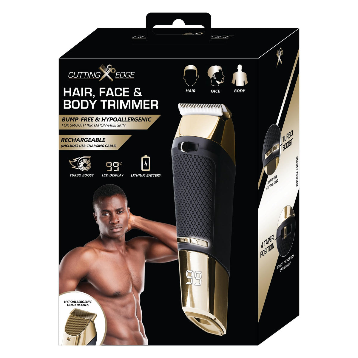 XTREME DIGITAL LIFESTYLE ACCESSORIES Cutting Edge Rechargeable Ceramic Trimmer with LCD Display, Pouch, and Magnetic Box