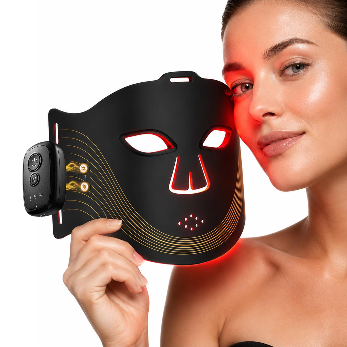 FANGJIAYUAN FDA LED Red Light Therapy Mask for Face, 850 Near Infrared Light, 4 Modes – product photo (Light Therapy)