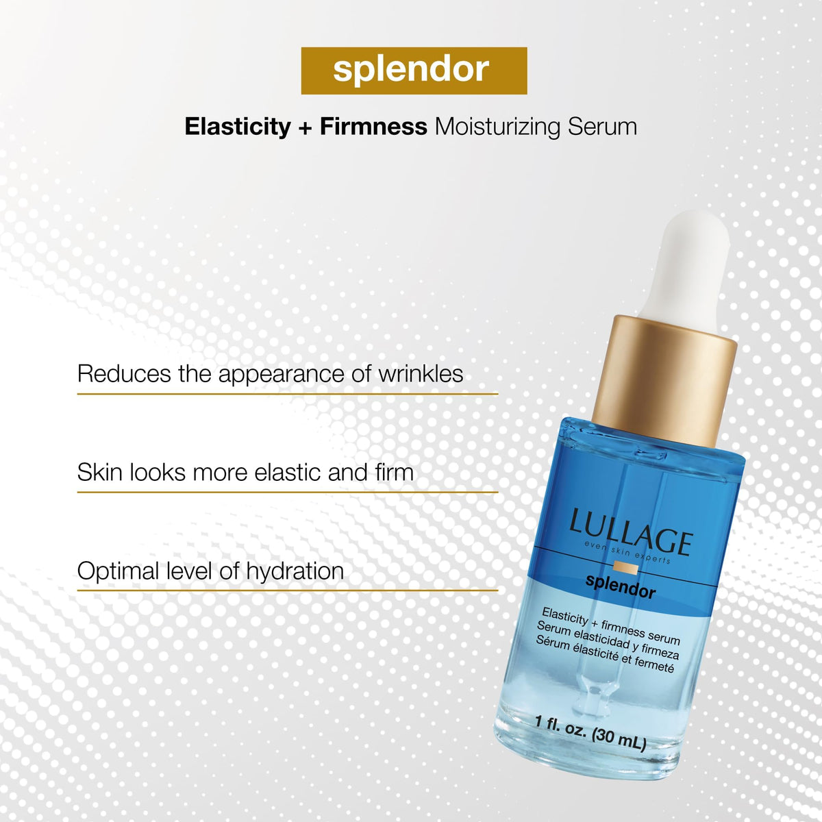 LULLAGE Splendor Elasticity & Firmness Moisturizing Face Serum for Women - Fast Absorbing Day & Night Hydrating Serum wi