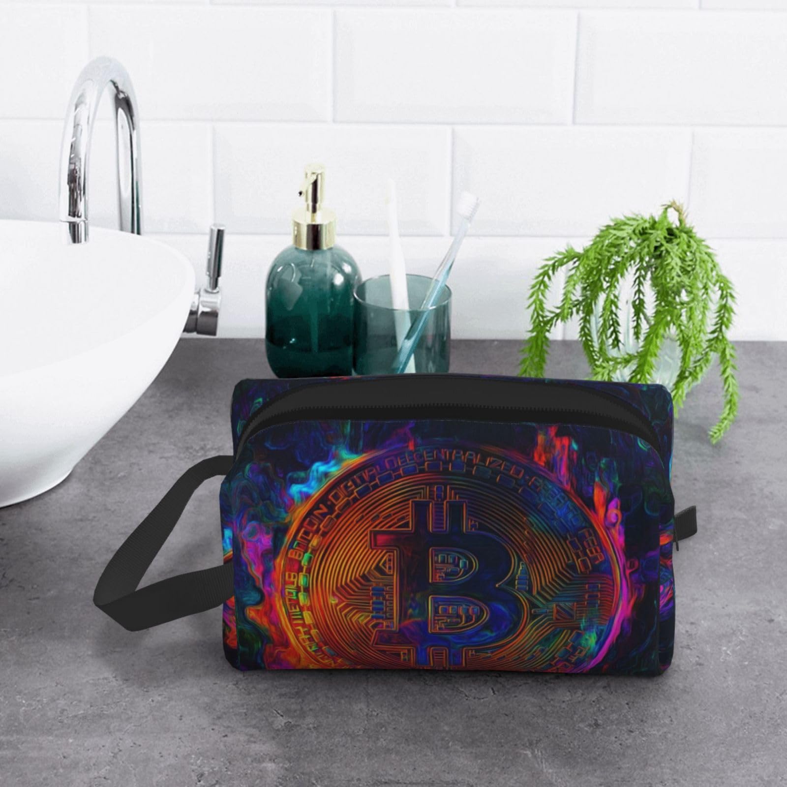 SXZVVBN colorful large capacity travel toiletry bag with durable Oxford cloth and multiple compartments for cosmetics and toiletries.