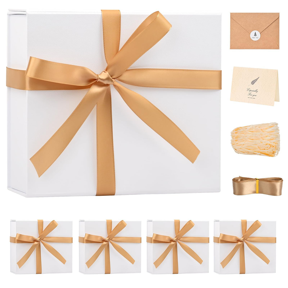 5 Pack 13 5x10x4 Black Magnetic Gift Boxes Bulk with Ribbon - LIFELUM Official Imagery - 8