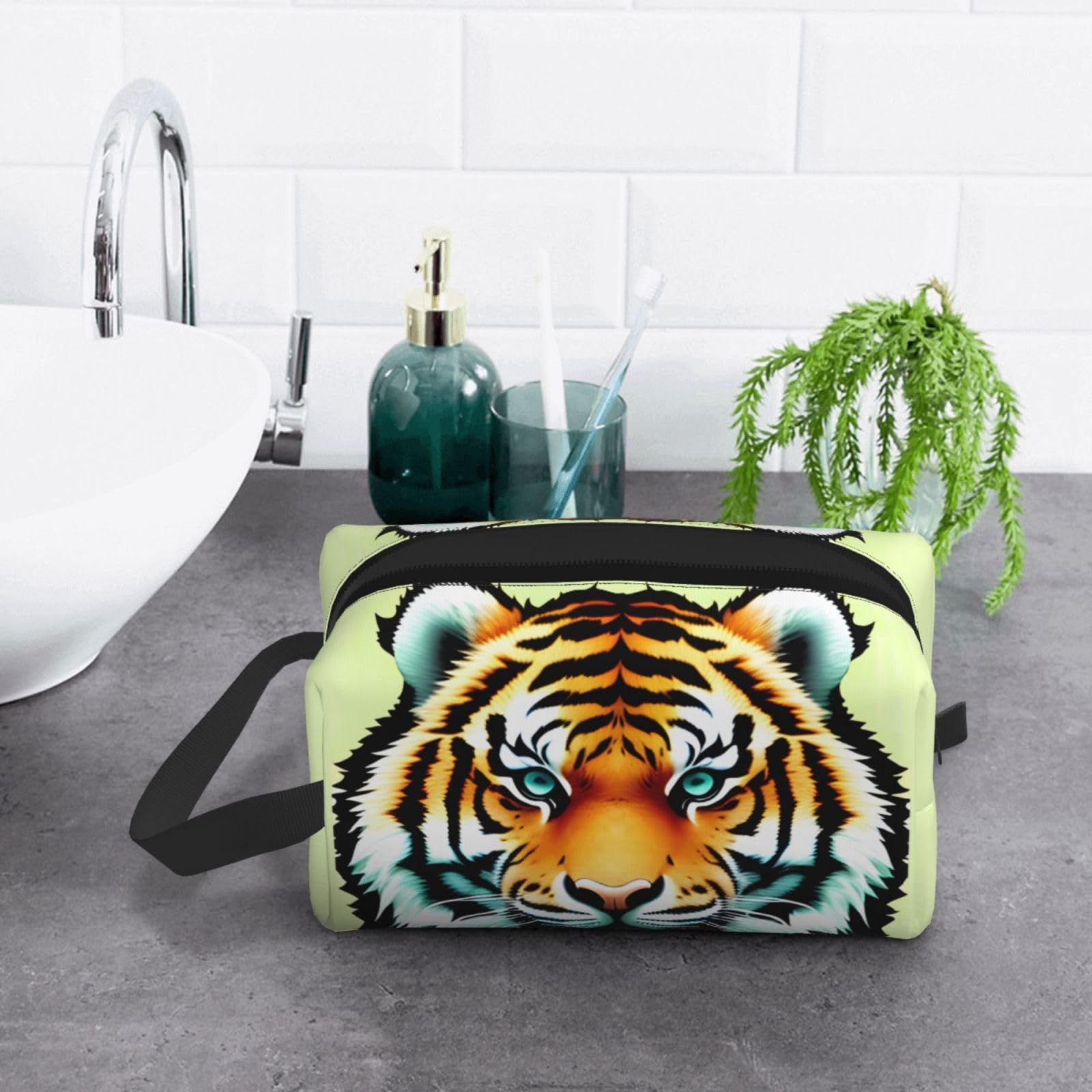 SXZVVBN Little fat tiger head Large Capacity Travel Toiletry Bag Durable Oxford Cloth Makeup Organizer Cosmetic Pouch