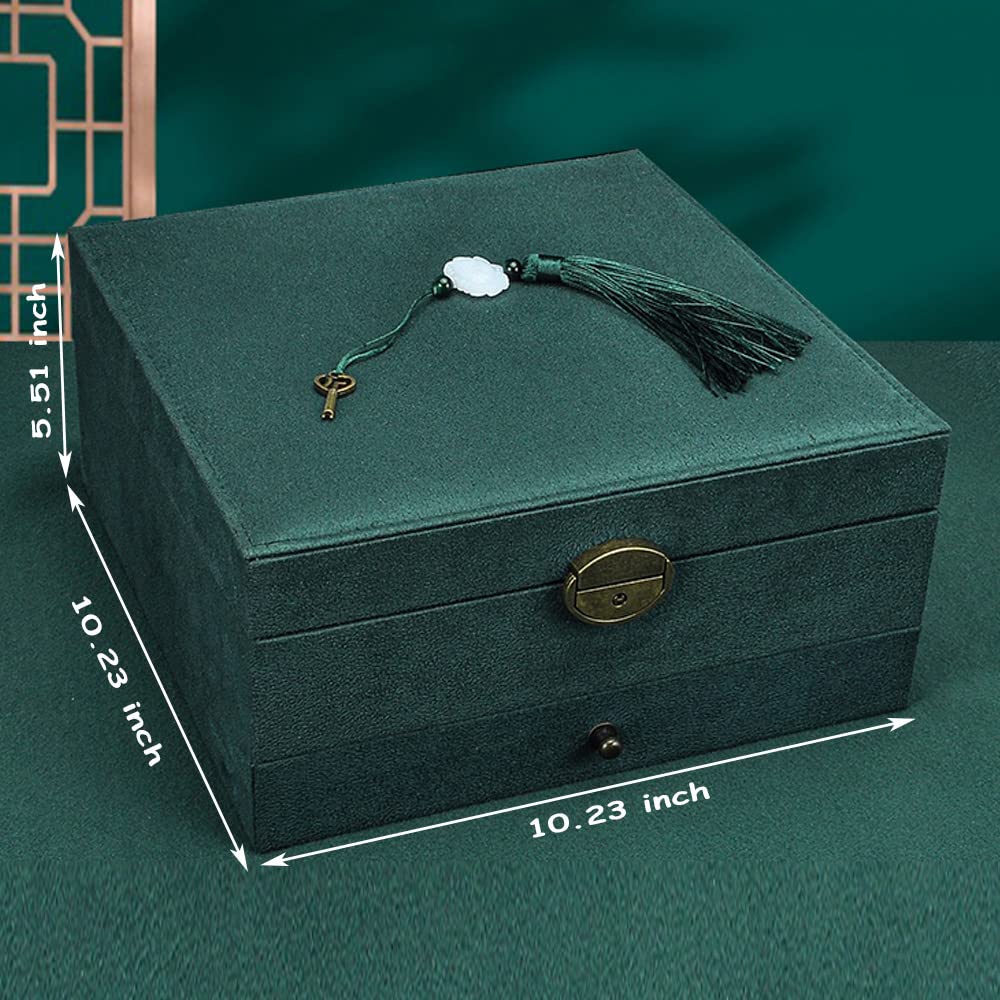 GYJOYERO Jewelry Organizer 5 Layers Velvet Square Jewelry Box Women Necklace Ear studs Display Bangles Large Jewelry Sto