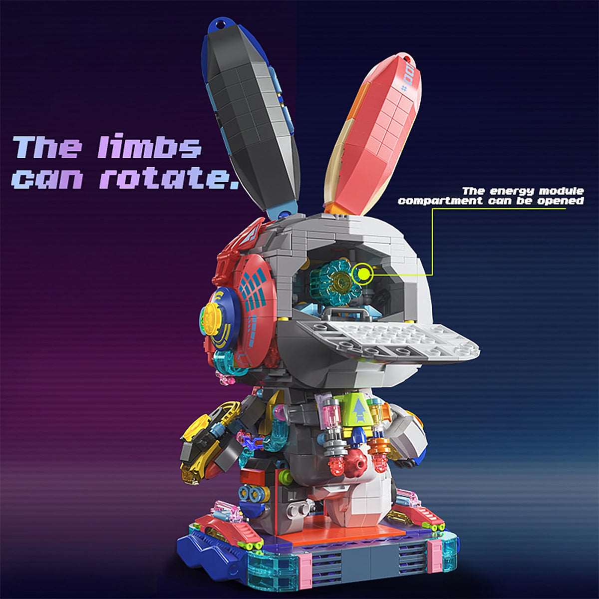 Punk Style Mechanical Rabbit Building Set with LED Light for - Xingya youpin Official Imagery - 7