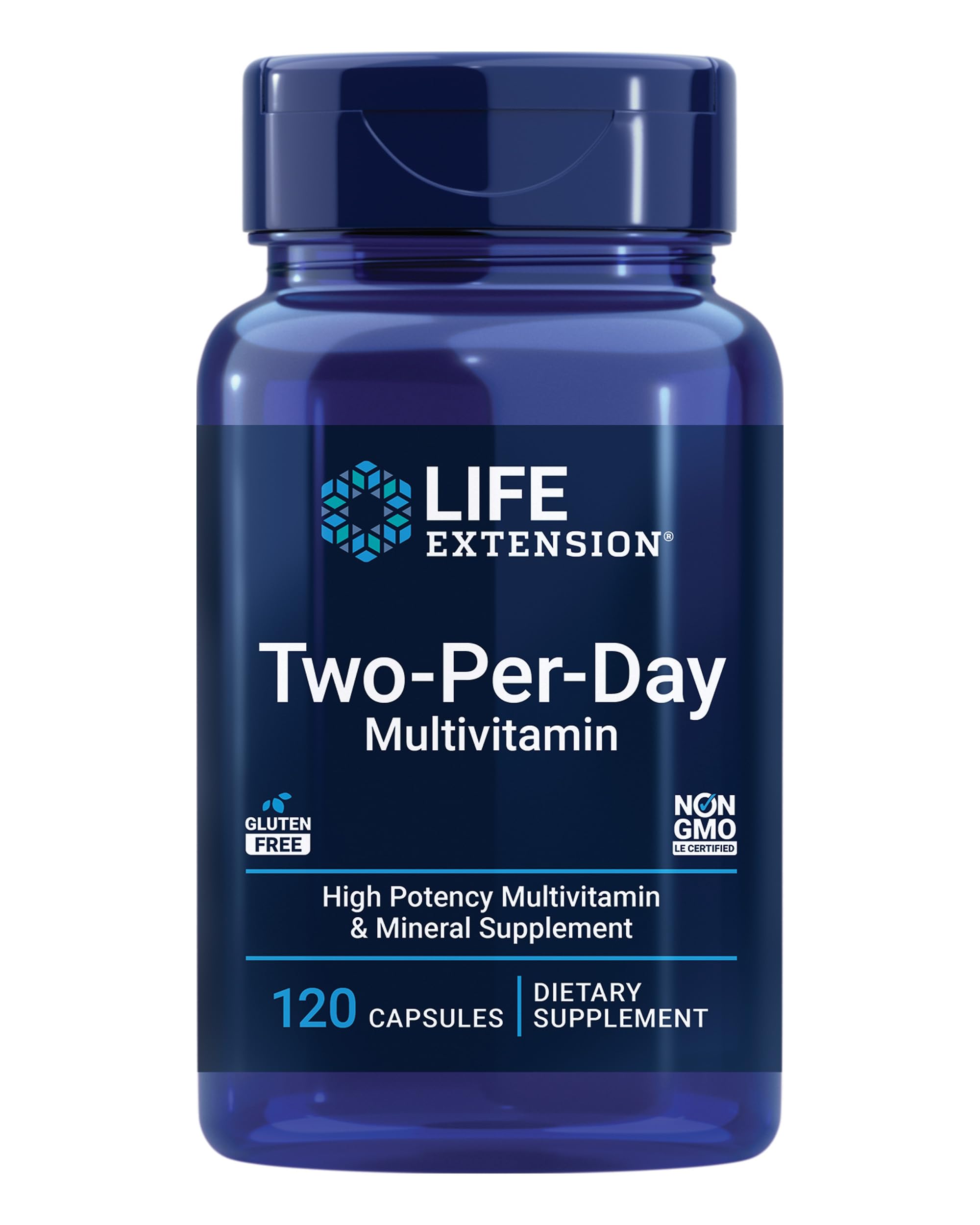 Life Extension Two-Per-Day Multivitamin, Vitamins B, C, D, zinc, - Product Imagery