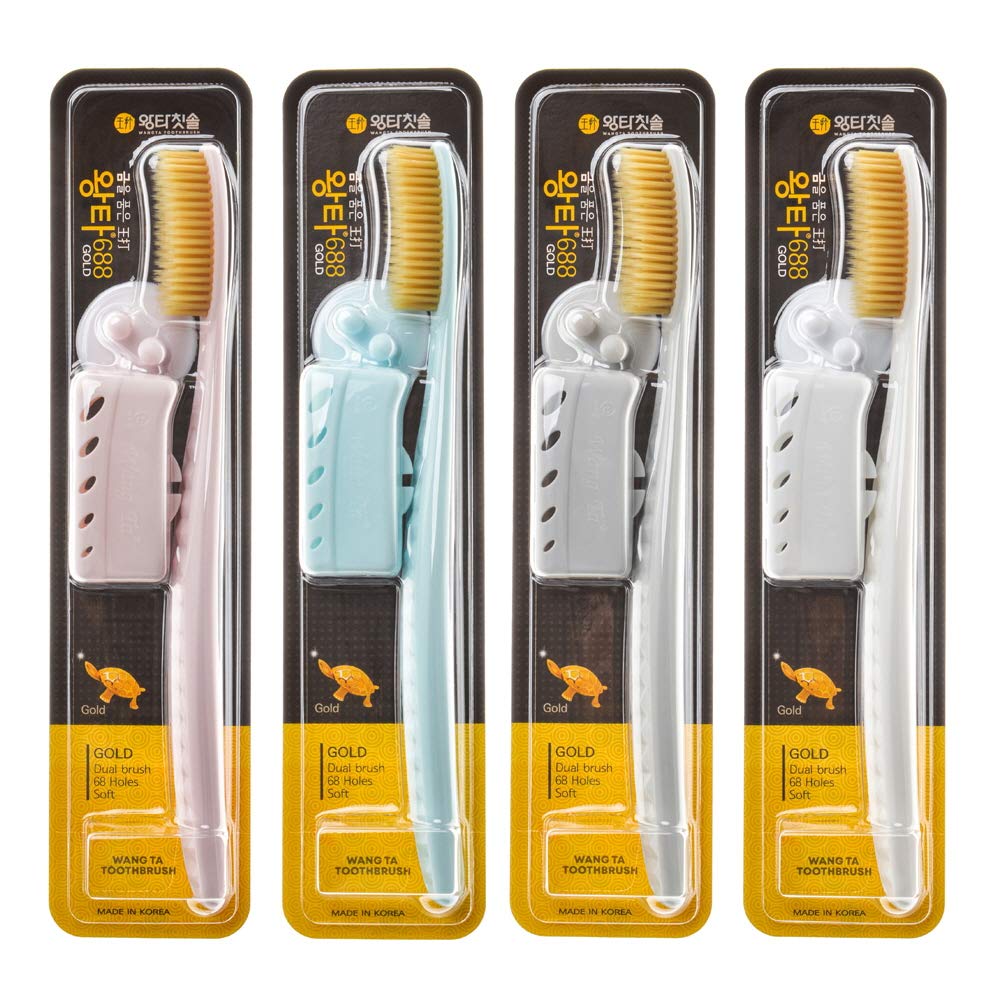 WANGTA Toothbrush 4pcs, Twice as Wide as Regular Brush Head, - Product Imagery