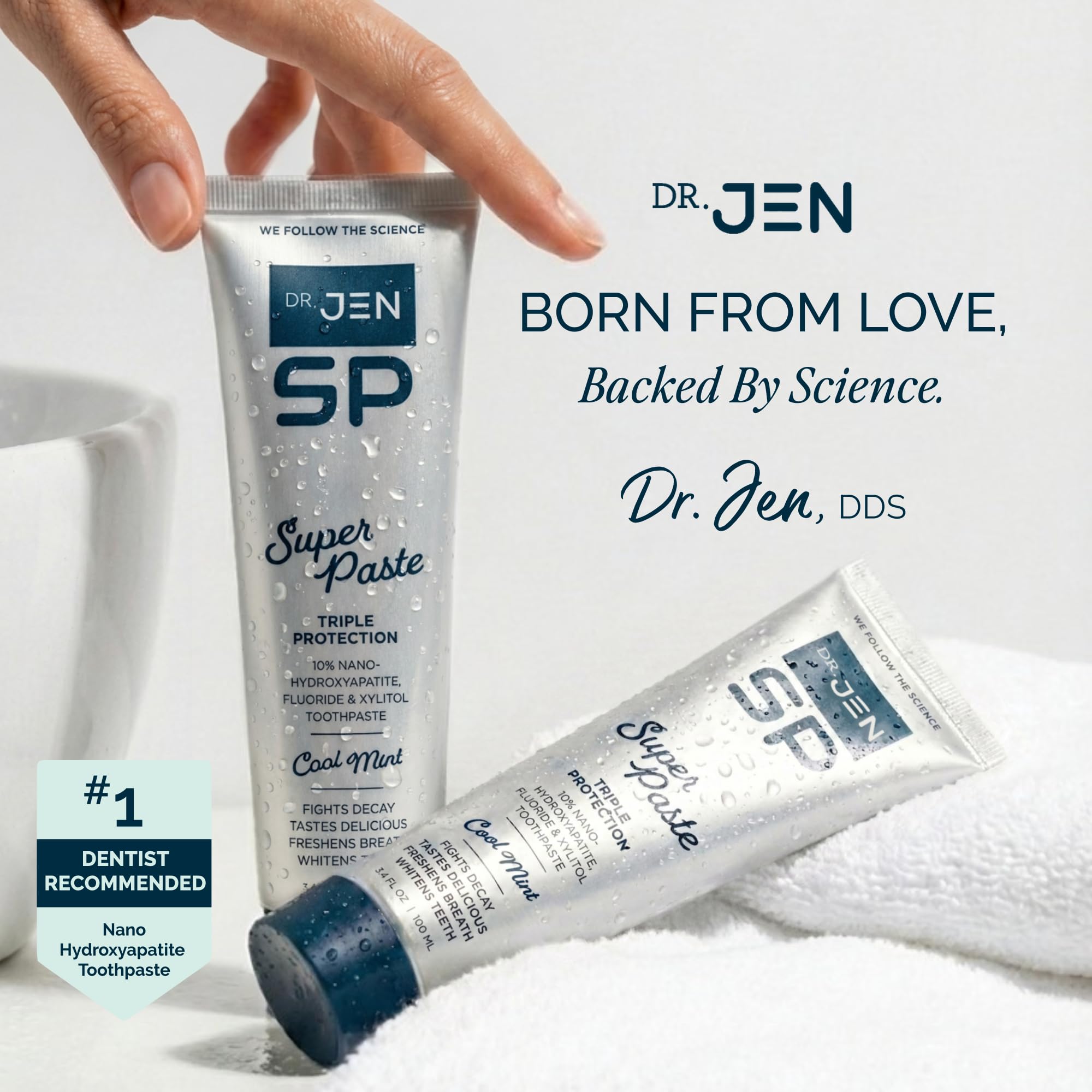 Dr. Jen Super Paste Toothpaste, 10% Nano Hydroxyapatite, Dentist Designed