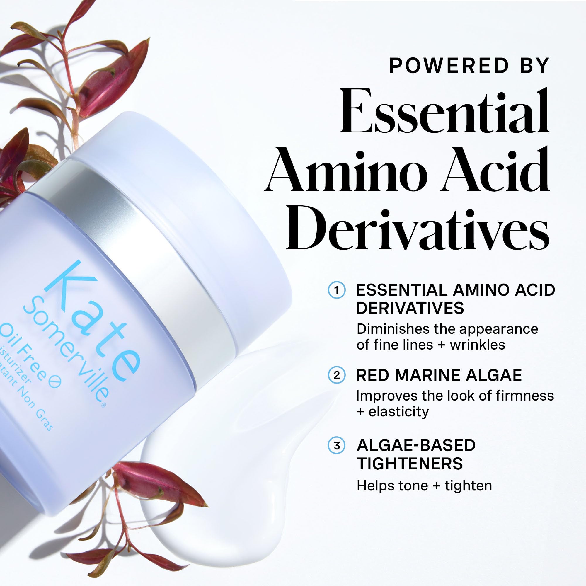 Kate Somerville oil-free moisturizer in a 1.7 fl oz bottle, suitable for oily and acne-prone skin, with a lightweight, hydrating formula.