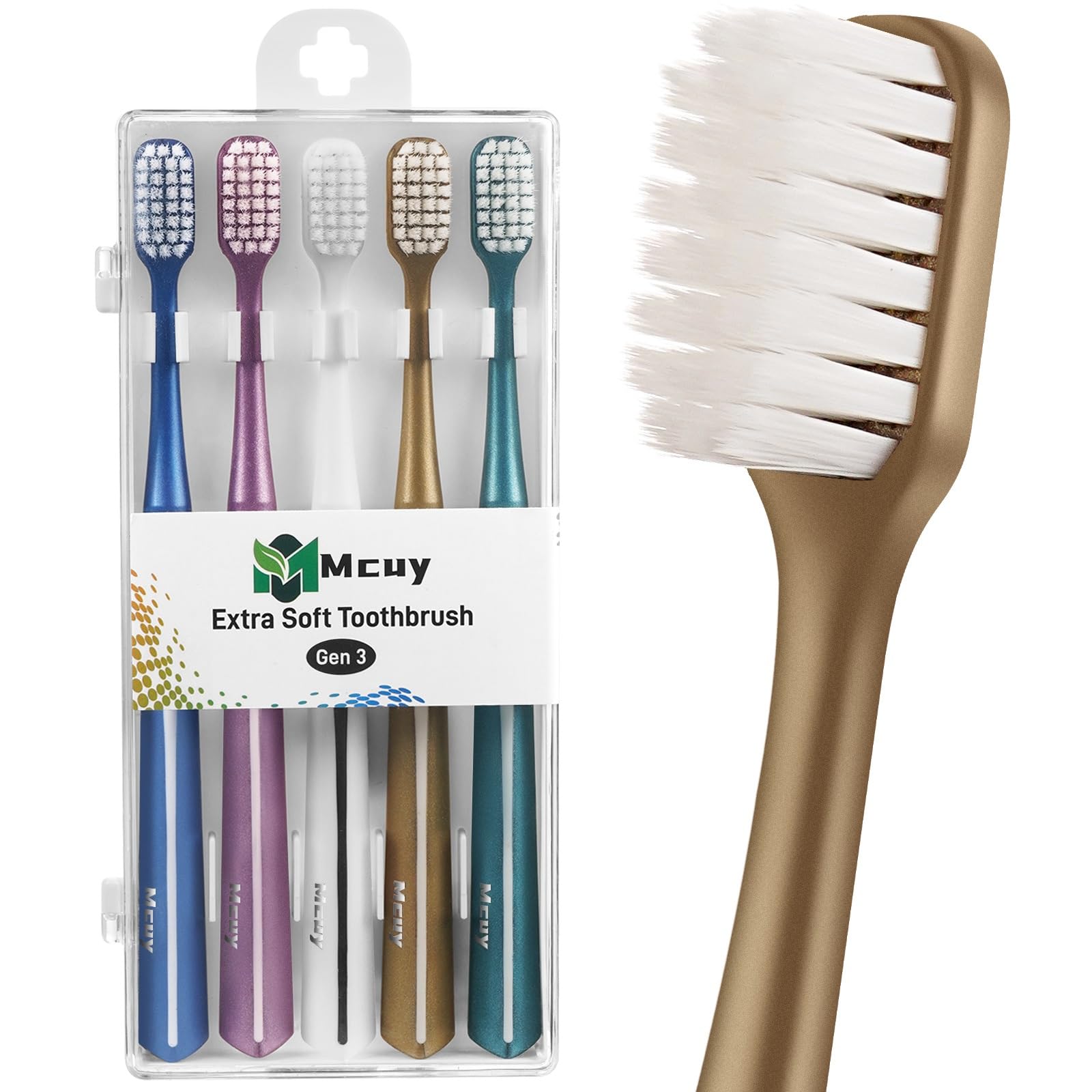 GentleClean Pro Extra Soft Toothbrushes for Adults - Super Ultra - Product Imagery