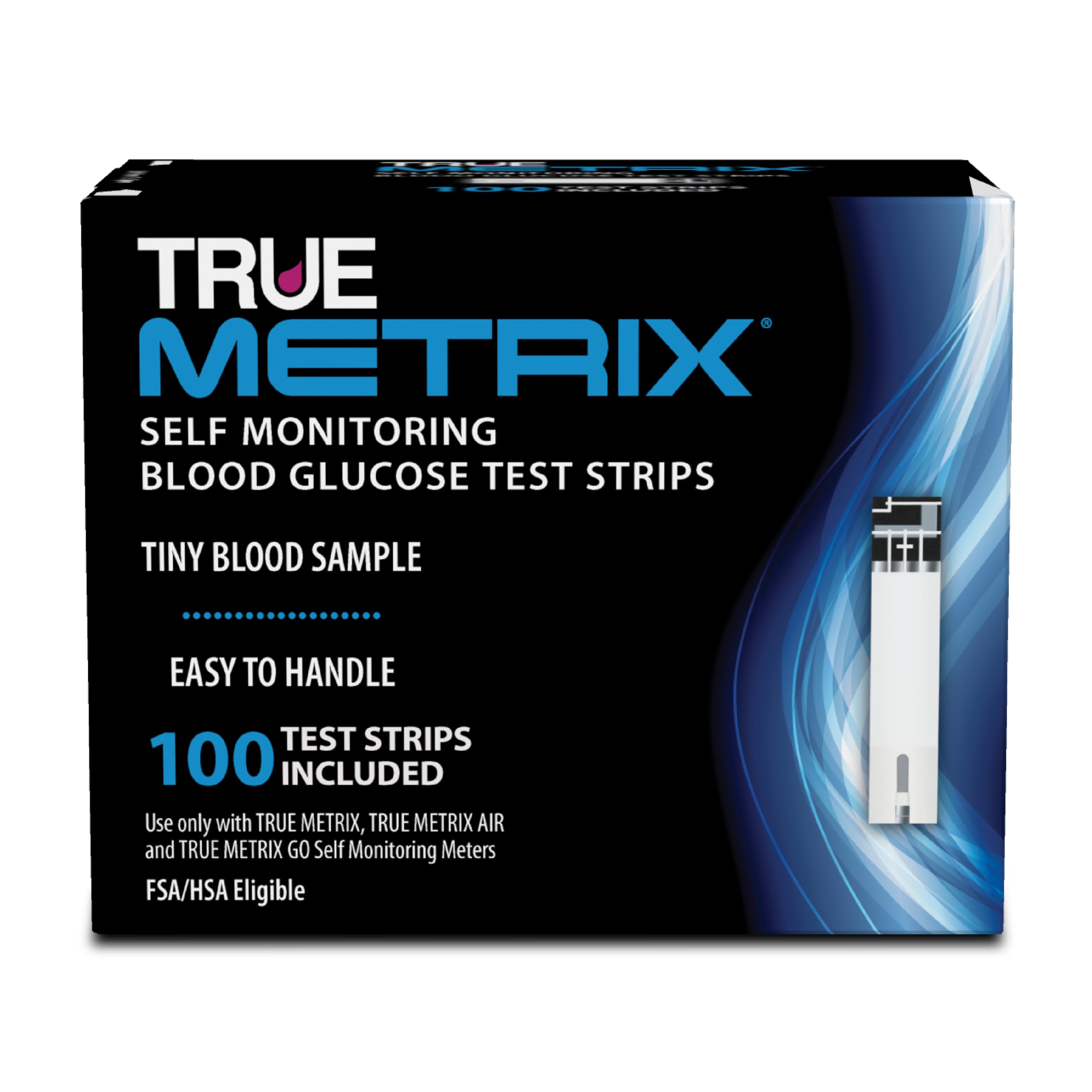TRUE METRIX Self Monitoring Blood Glucose Test Strips, 100 Count - Product Imagery