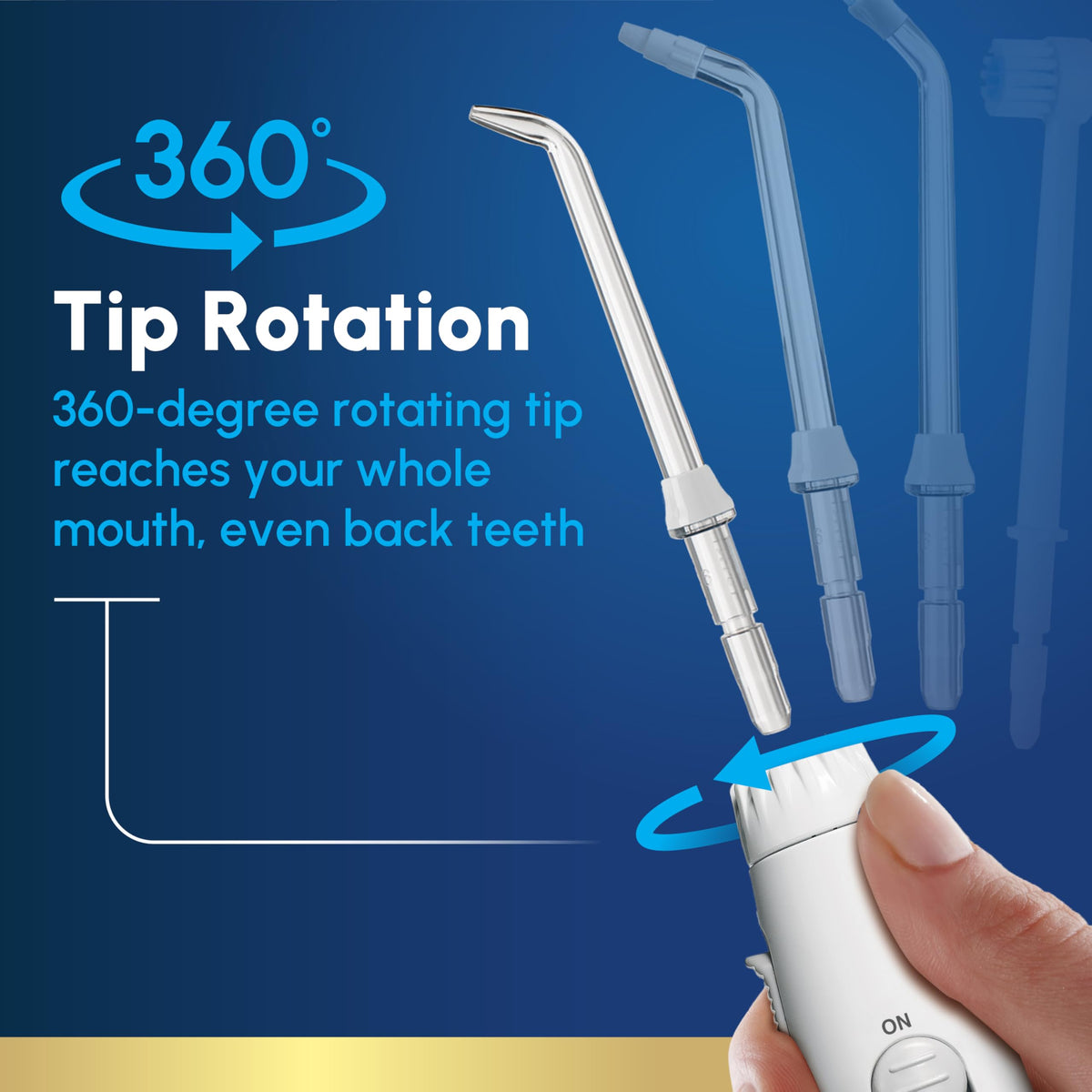 Waterpik Aquarius Countertop Water Flosser with 10 Settings, 7 Tips, White – alternate angle