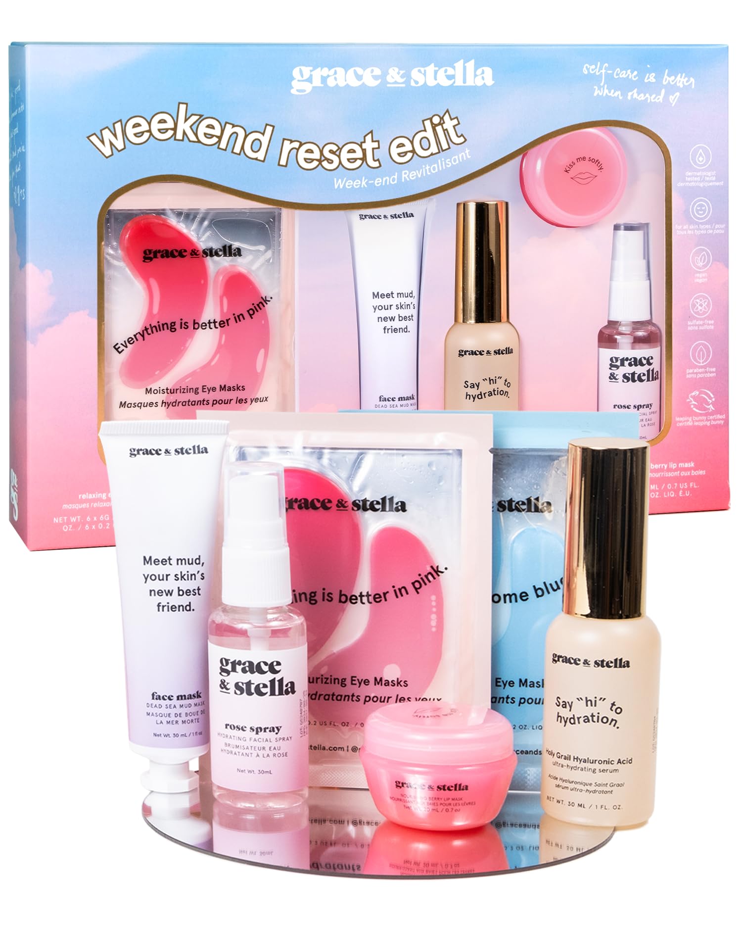 grace & stella Award Winning Skin Care Set - Gift Set for Women - Product Imagery