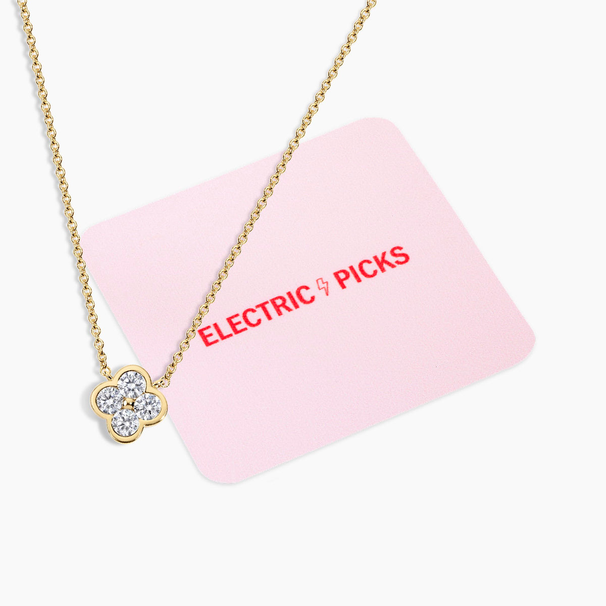 Electric Picks Camilla Clover Necklace for Women, 14k Gold Plated 4-Leaf Pendant Necklace, Designer-Inspired Lucky Charm