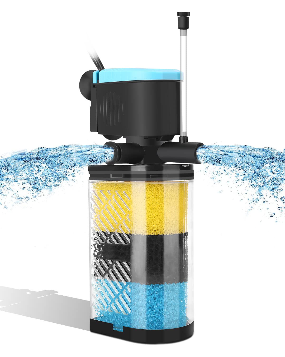 AquaMiracle Aquarium Filter 3-Stage in-Tank Filter Internal Fish Tank Filter Turtle Filter for 40-70 Gallon Fish Tanks w