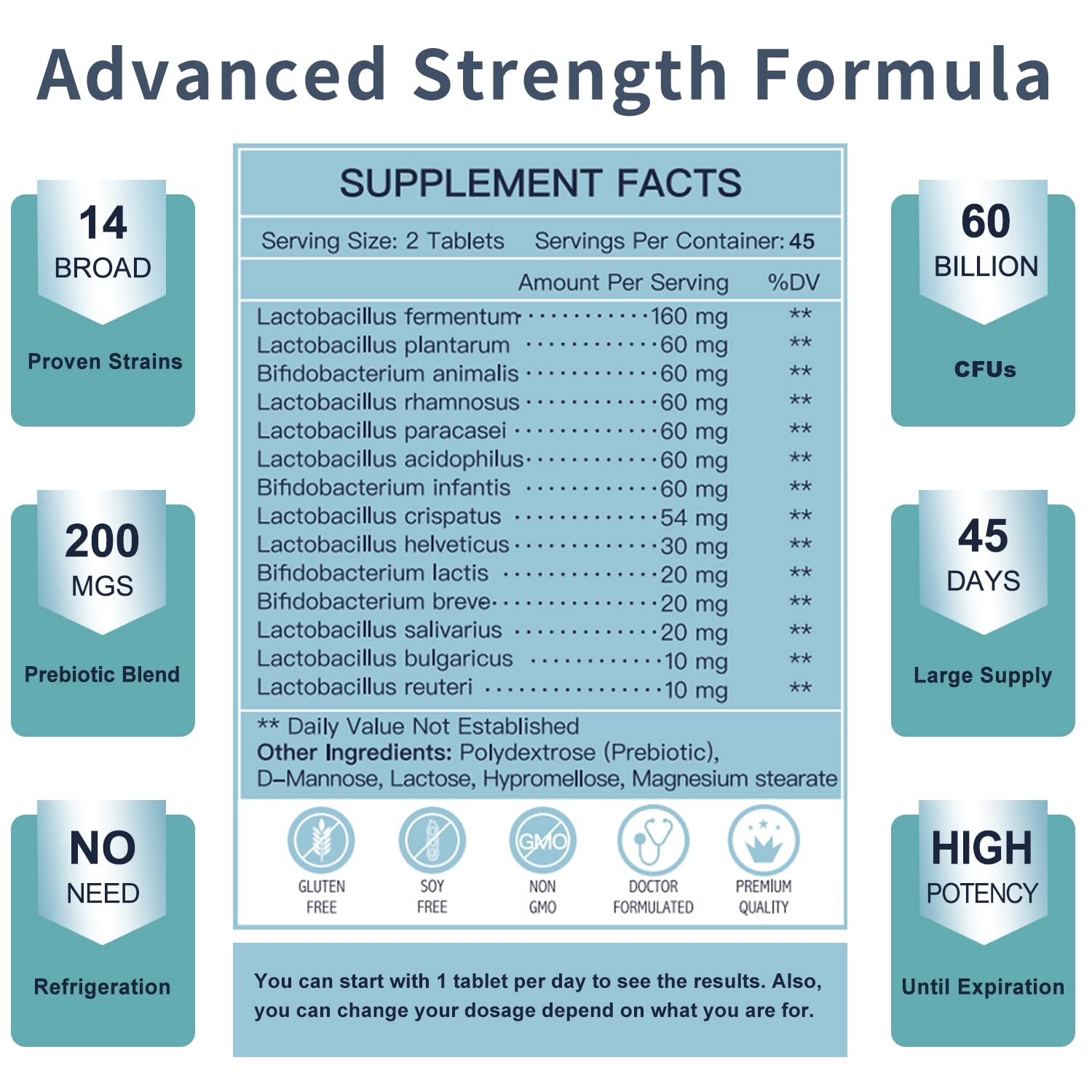 NATURE TARGET Probiotics for Men, 60 Billion CFU, 90 Veggie Tablets