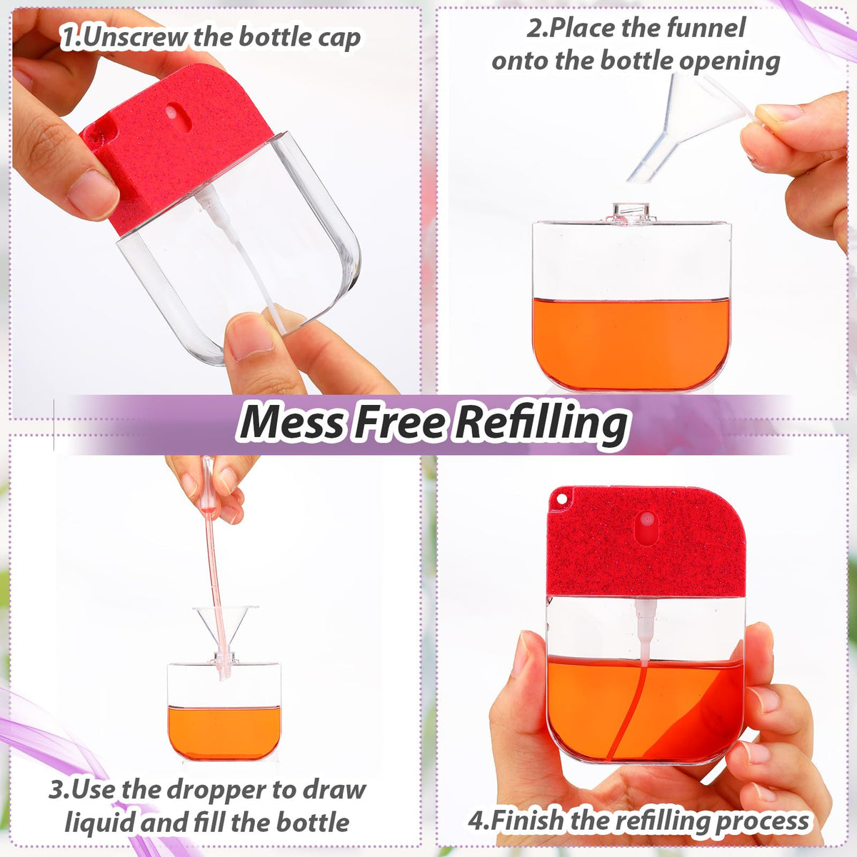 50 Pack 35ml Refillable Empty Travel Spray Bottles Bright - Rtteri Official Imagery - 5