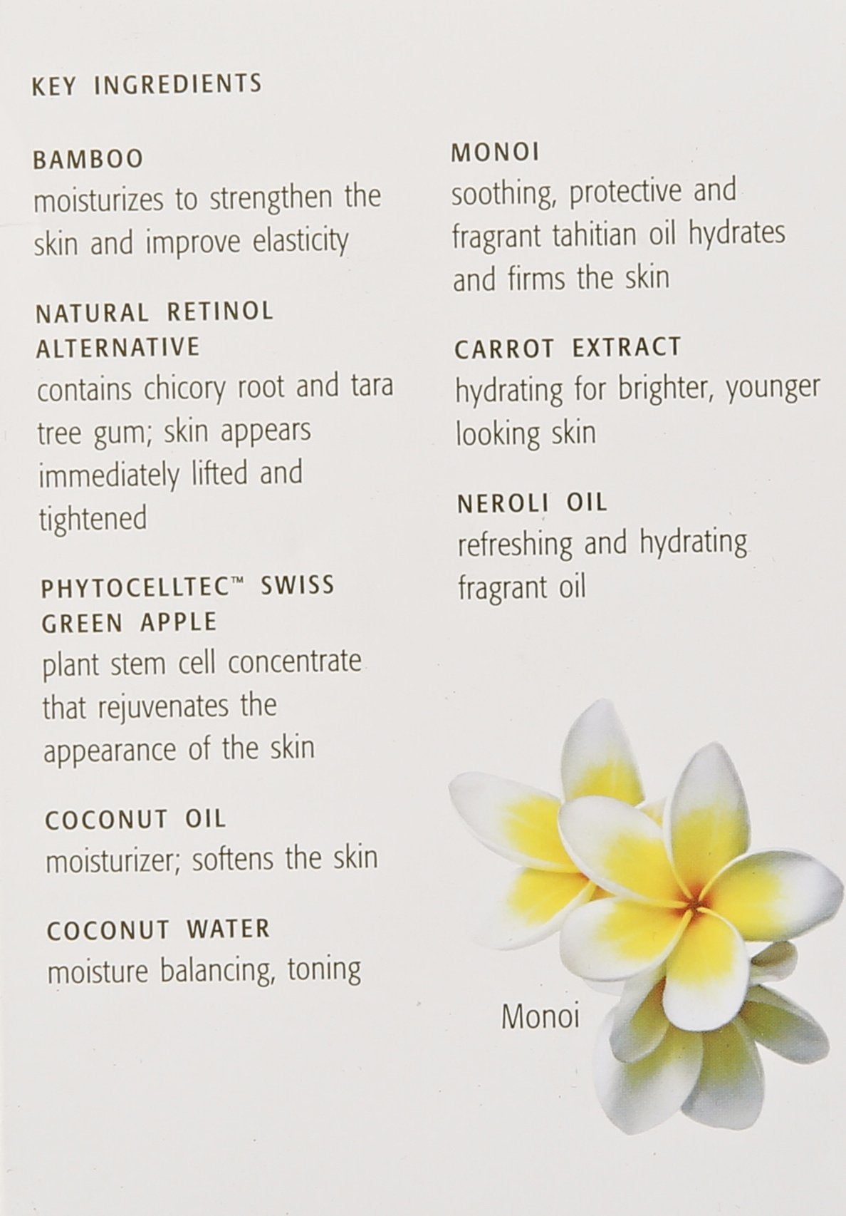 Eminence Bamboo Firming Fluid, 1.2 Ounce – back view and specifications