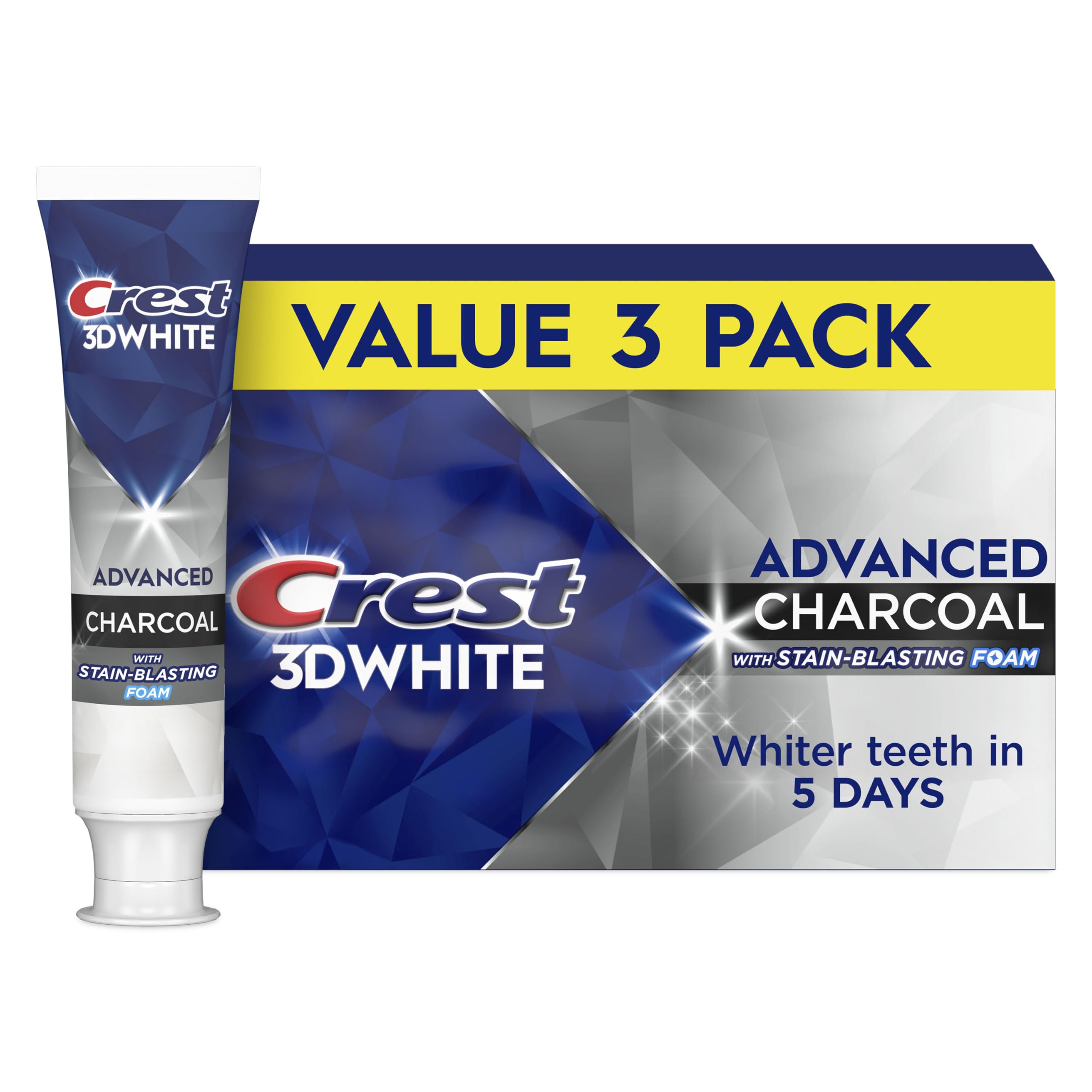Crest 3D White Advanced Charcoal Teeth Whitening Toothpaste with - Product Imagery