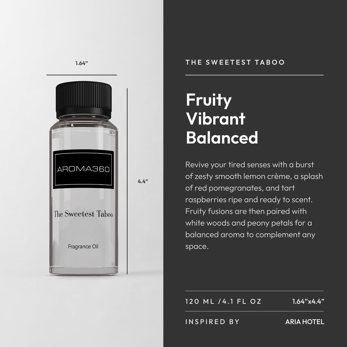 Aroma360 - The Sweetest Taboo Fragrance Oil Scent - Luxury Aromatherapy Scent Diffuser Oil - Hints of Lemon Crème, Pomeg